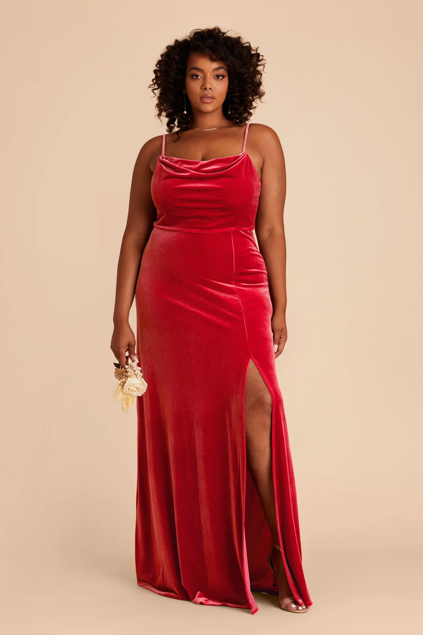 Ash Velvet Dress - Ruby Red - Image 2