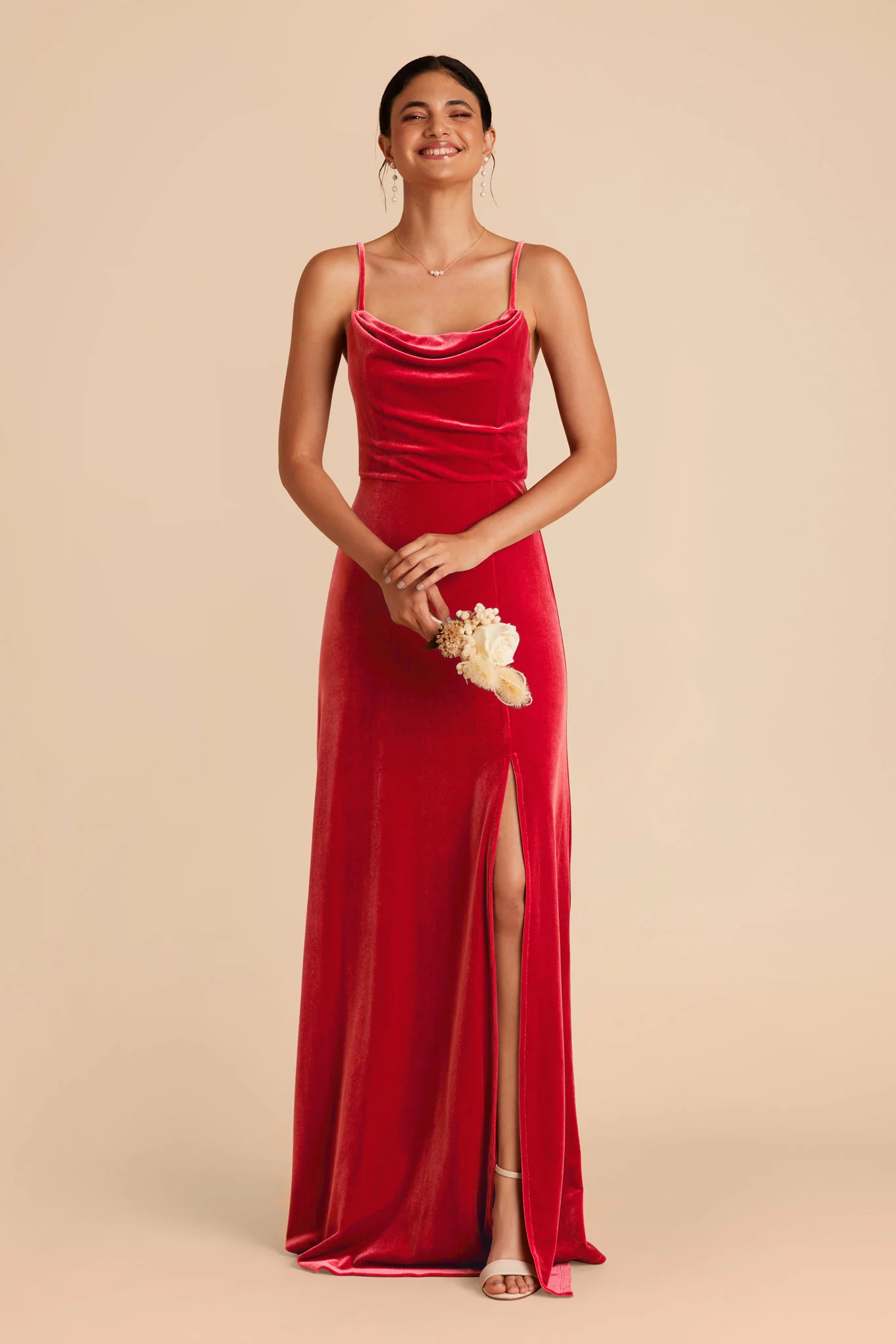 Ash Velvet Dress - Ruby Red - Image 3