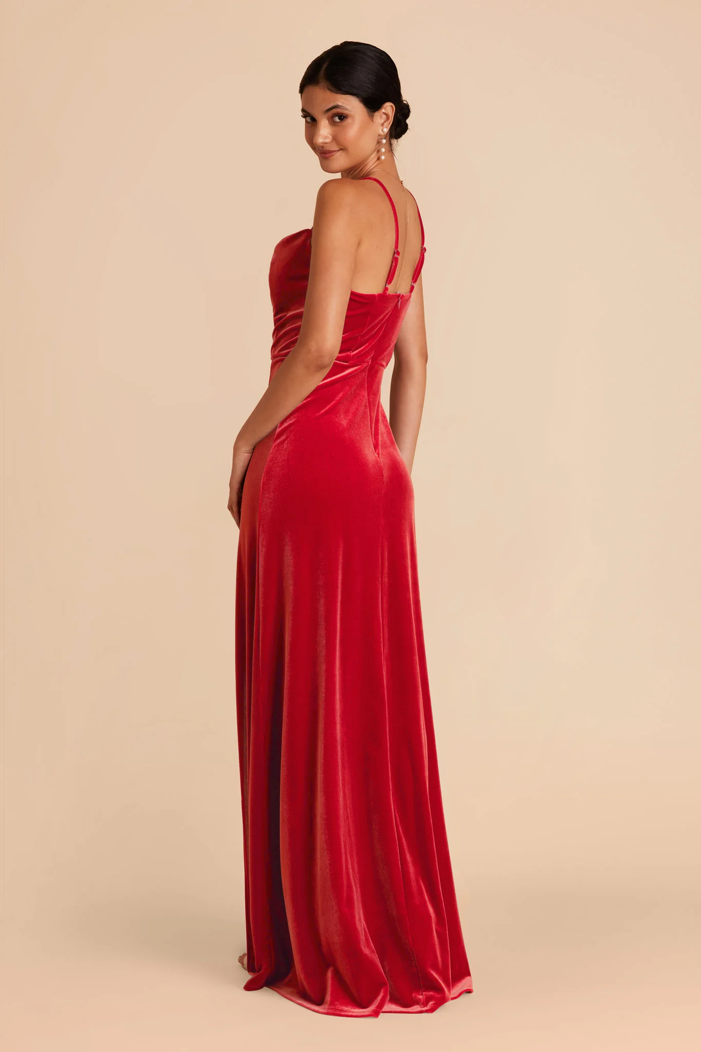 Ash Velvet Dress - Ruby Red - Image 4