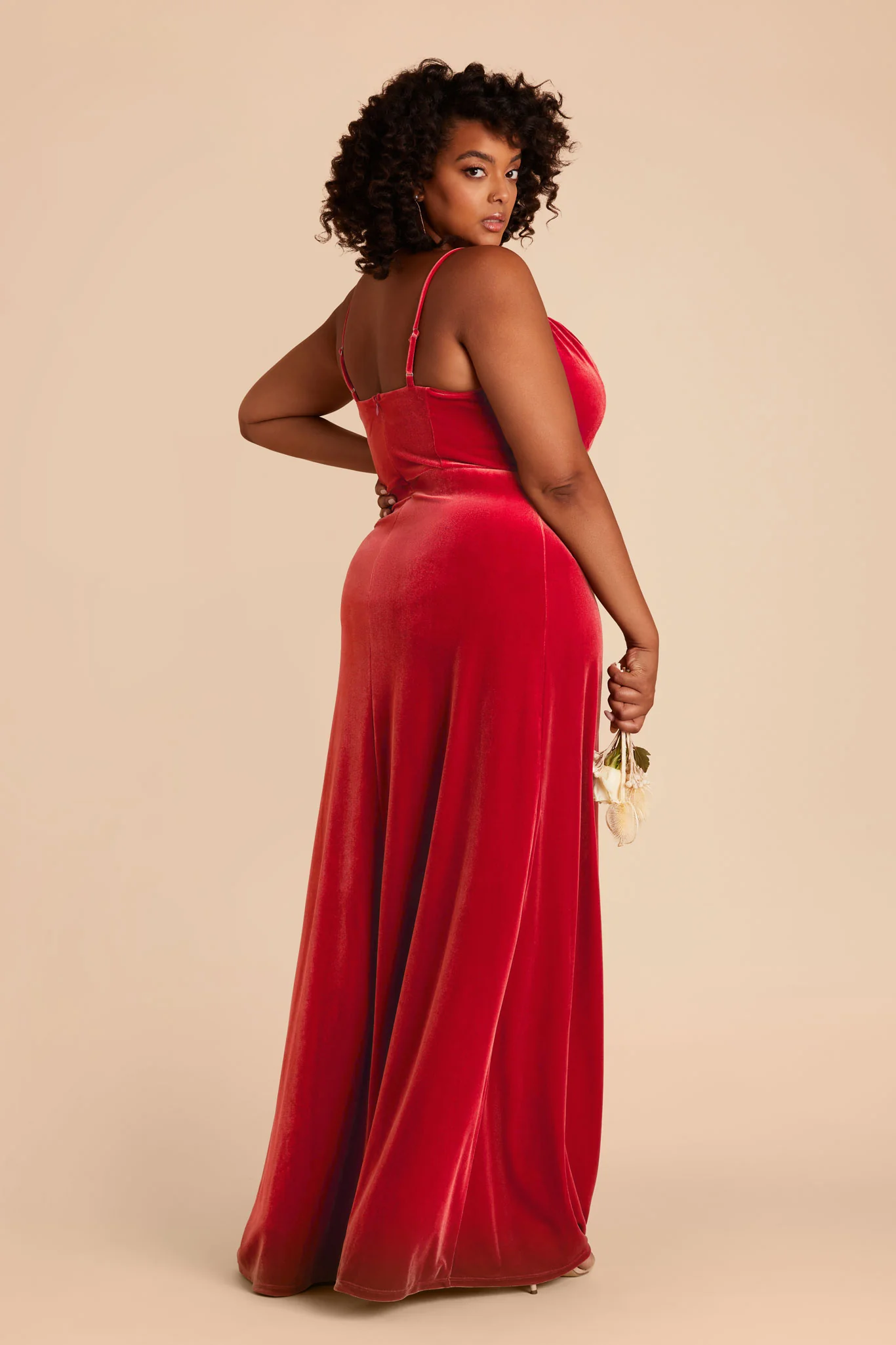 Ash Velvet Dress - Ruby Red - Image 7