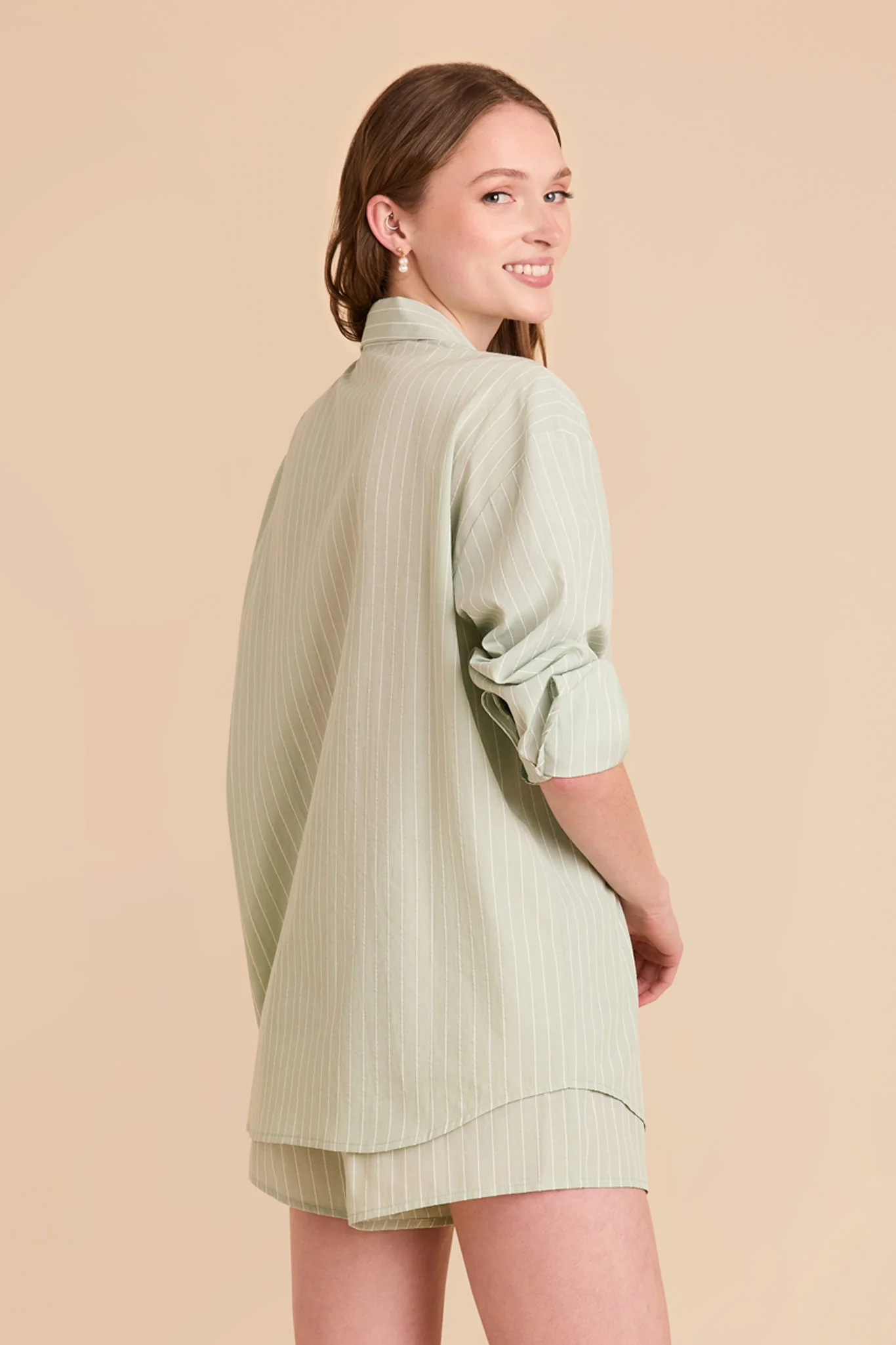 Ashtin  Pajama Set - Sage Stripe - Image 5