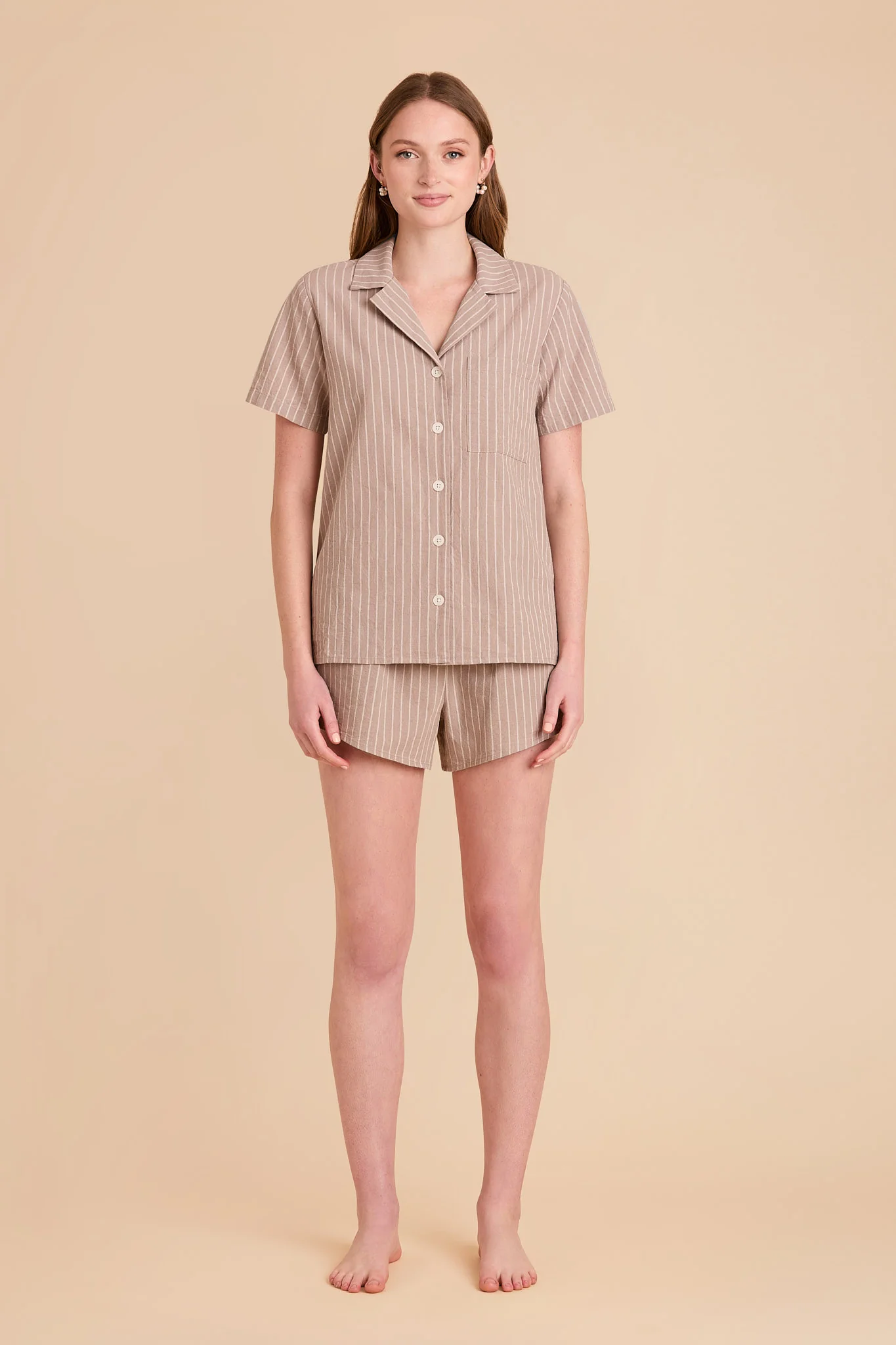 Atticus  Pajama Set - Cocoa Stripe - Image 2