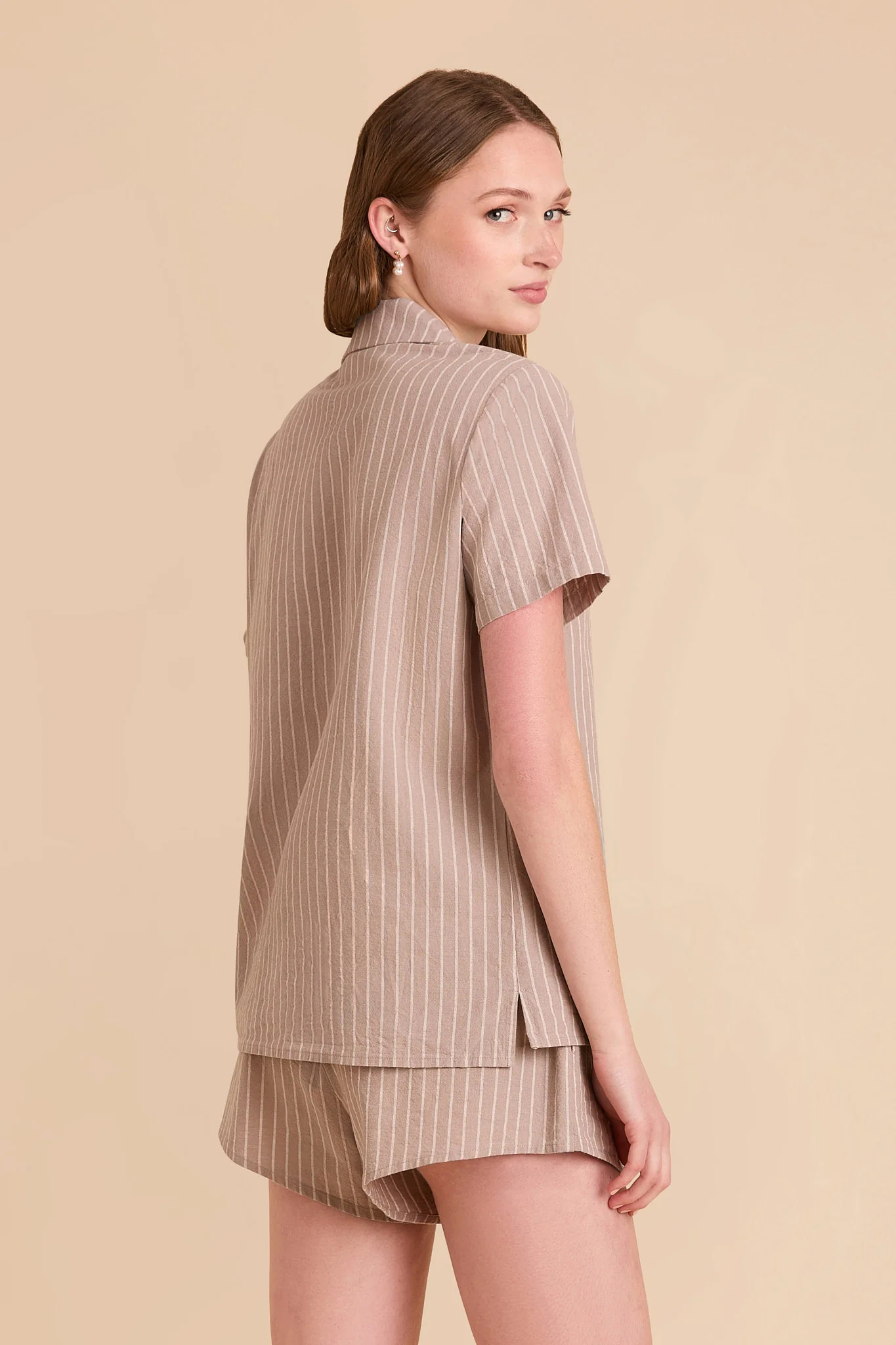 Atticus  Pajama Set - Cocoa Stripe - Image 3