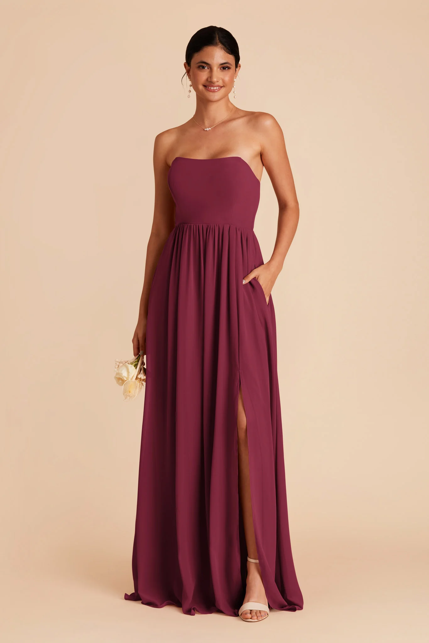 August Chiffon Dress - Berry - Image 3