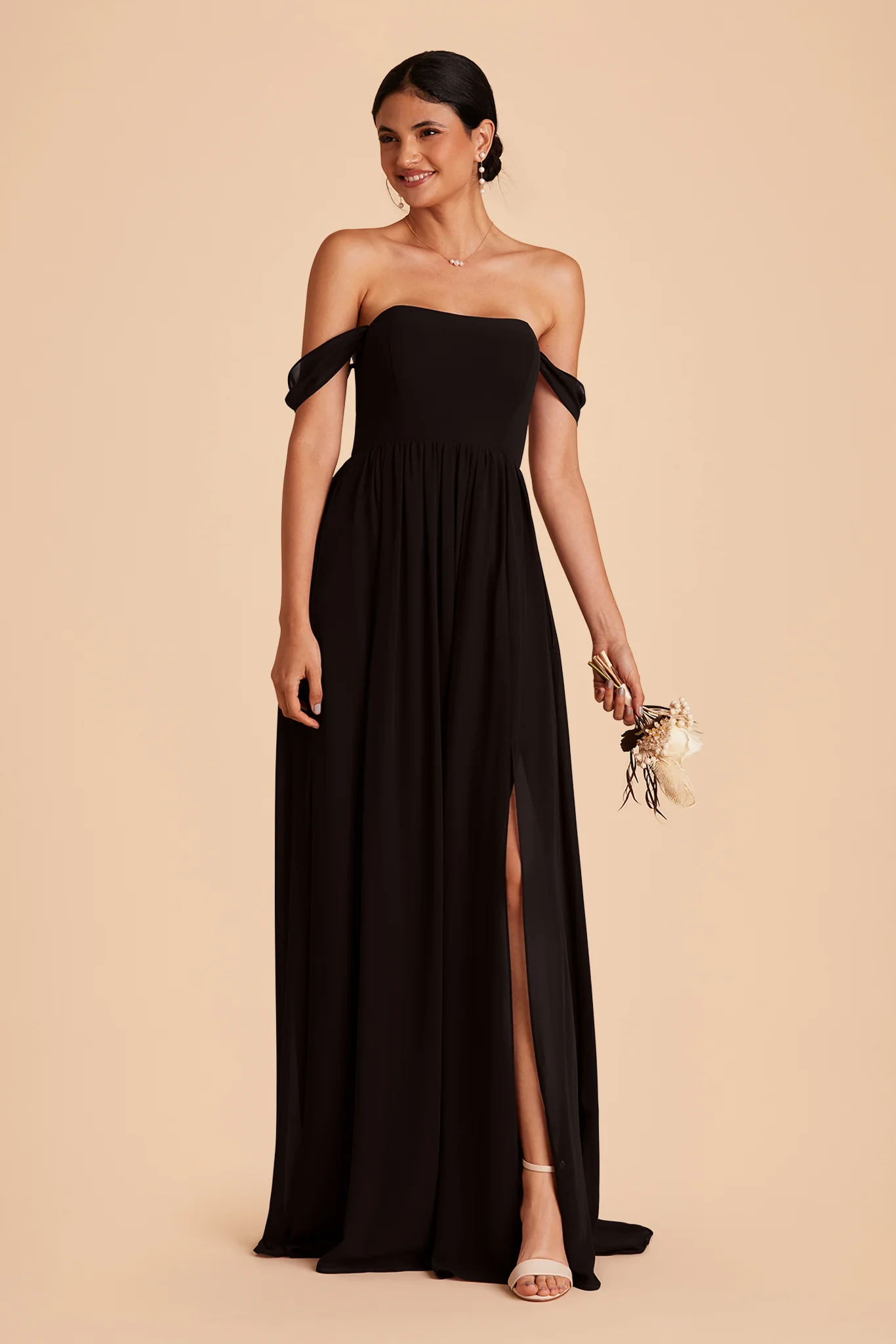 August Chiffon Dress - Black - Image 3