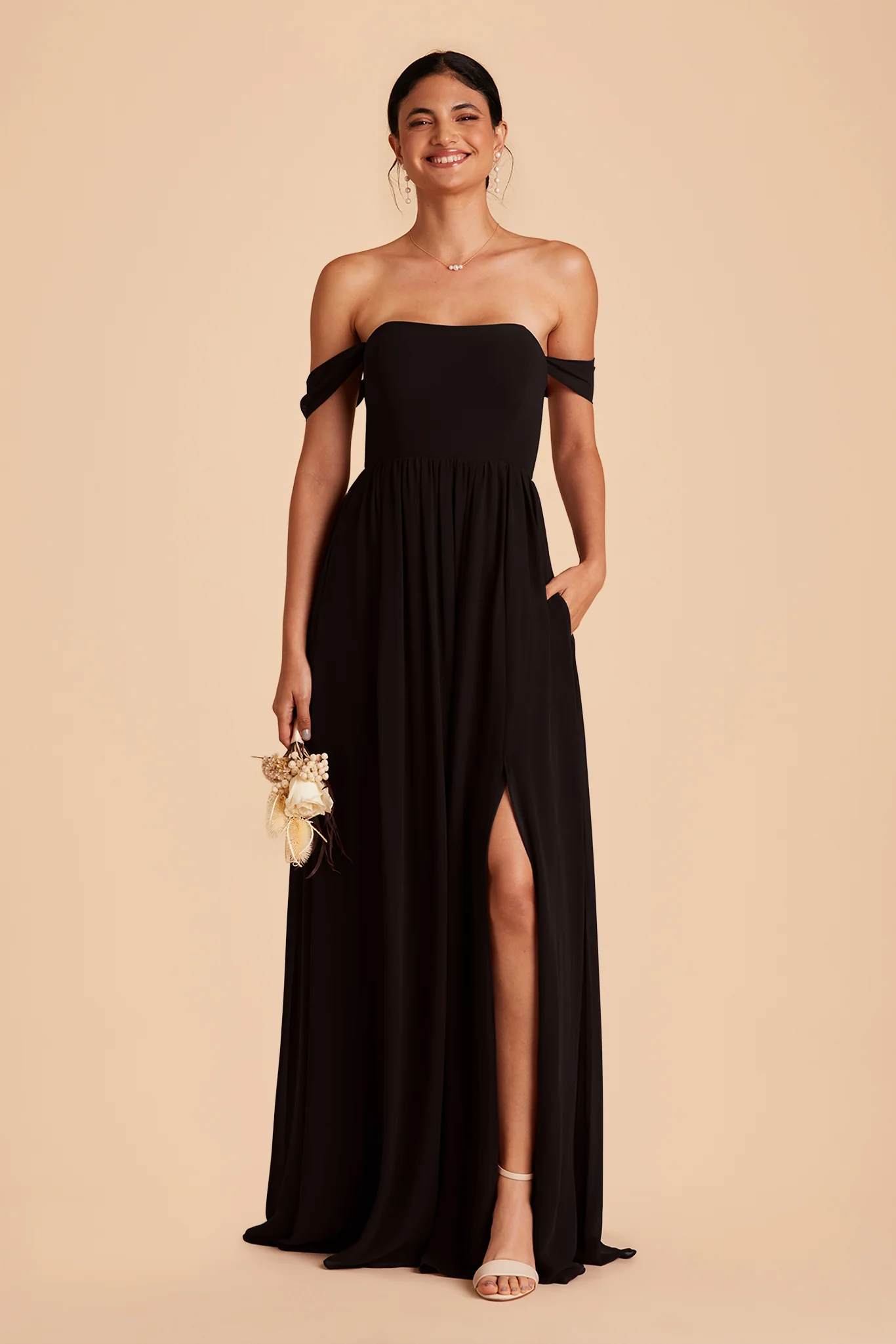 August Chiffon Dress - Black - Image 6