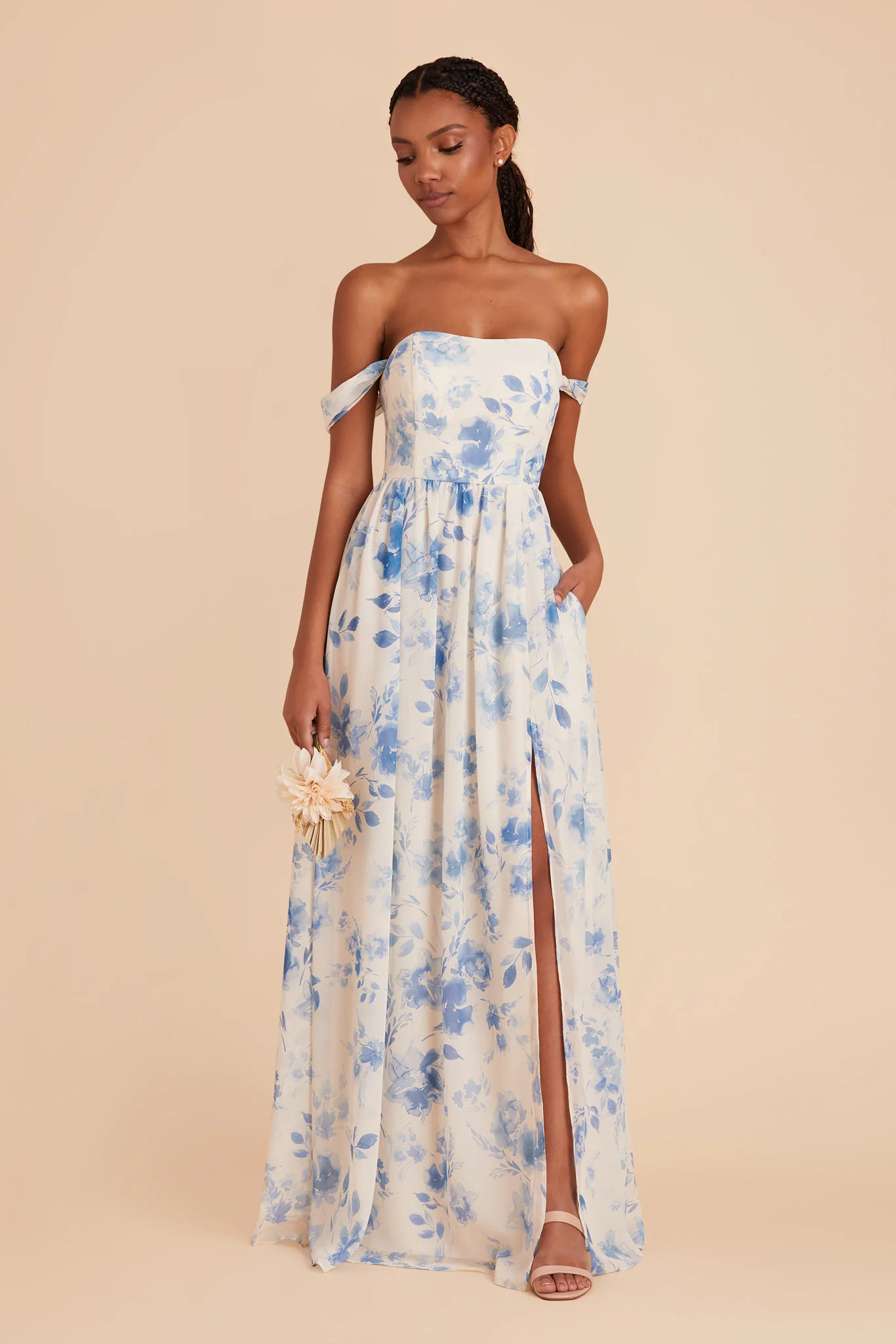 August Chiffon Dress - Blue Rococo Floral - Image 3