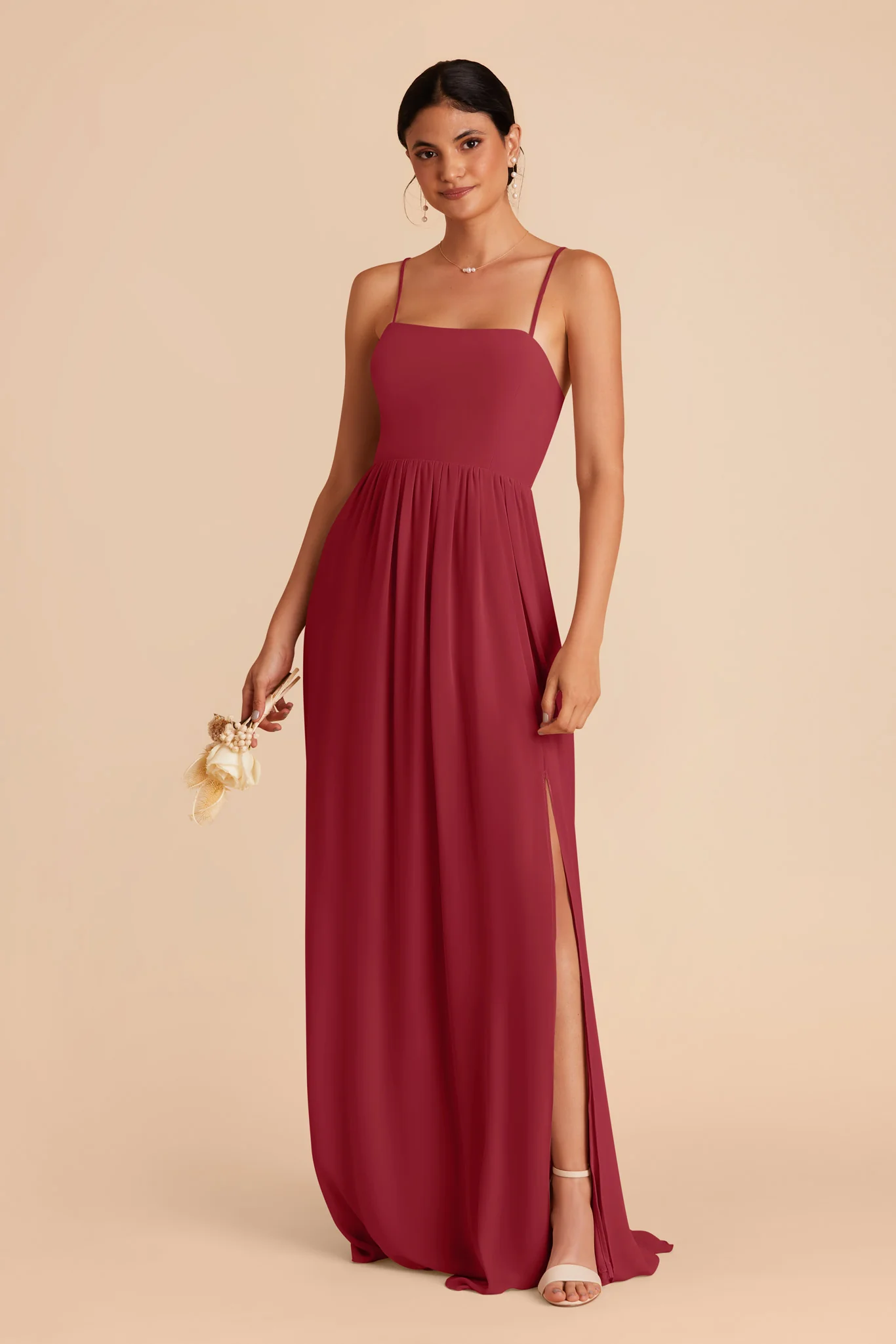 August Chiffon Dress - Burgundy - Image 5