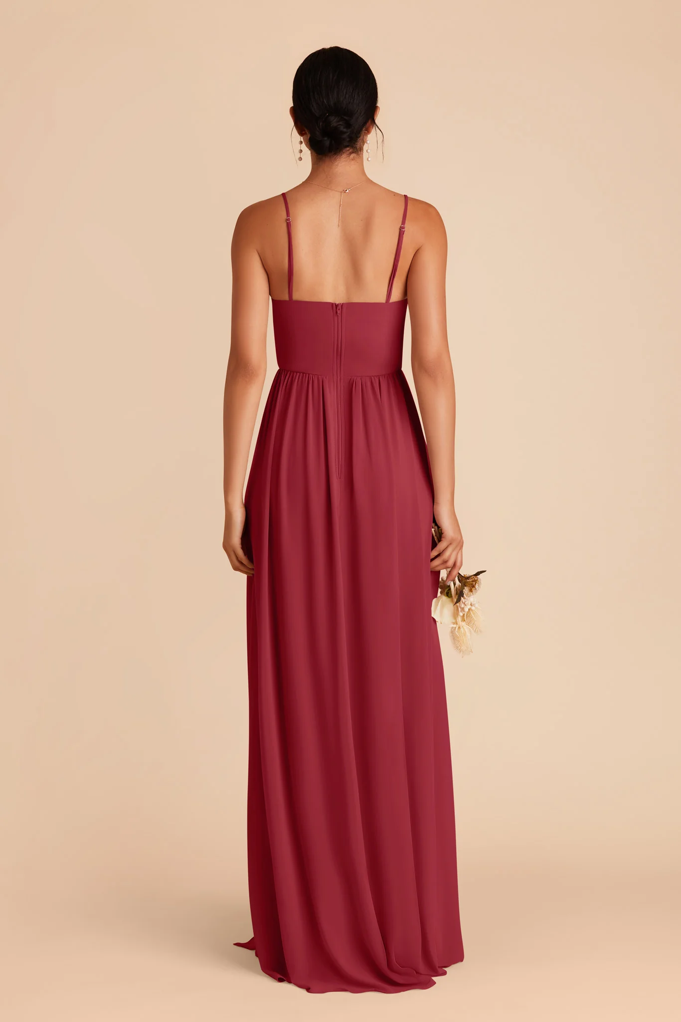 August Chiffon Dress - Burgundy - Image 7