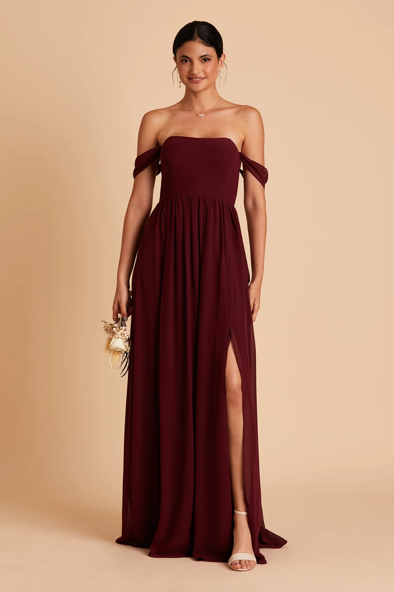 August Chiffon Dress - Cabernet