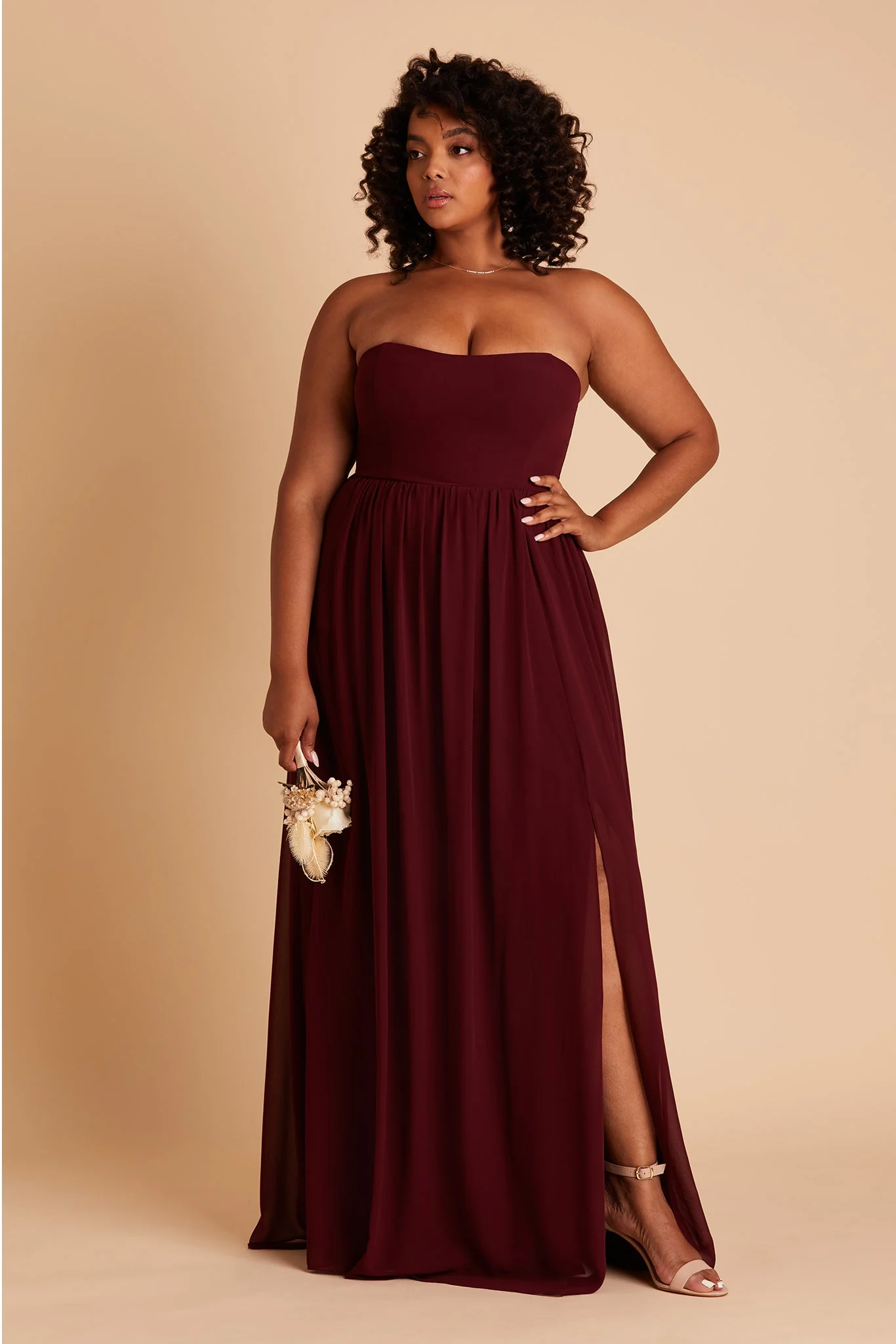 August Chiffon Dress - Cabernet - Image 11