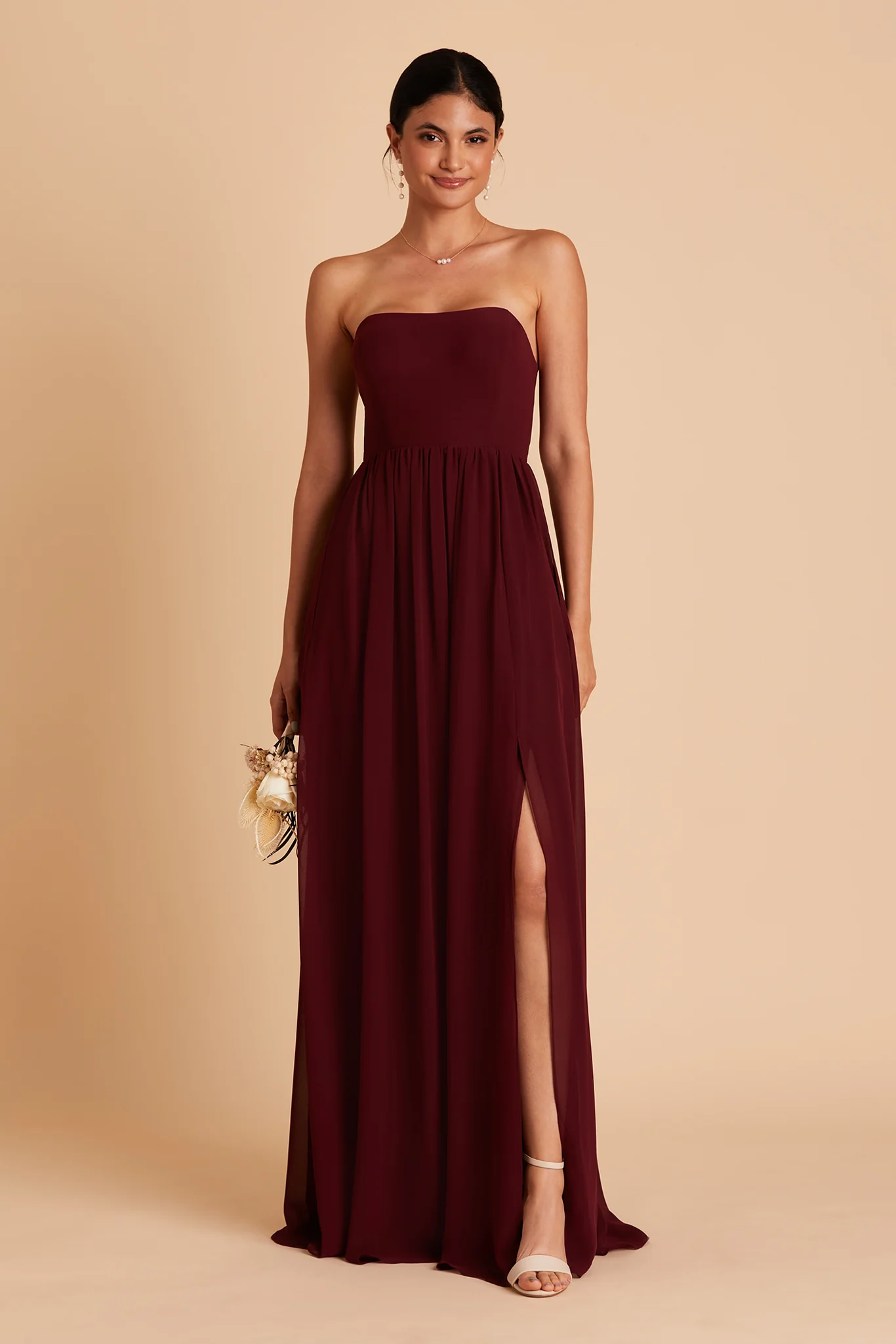 August Chiffon Dress - Cabernet - Image 3