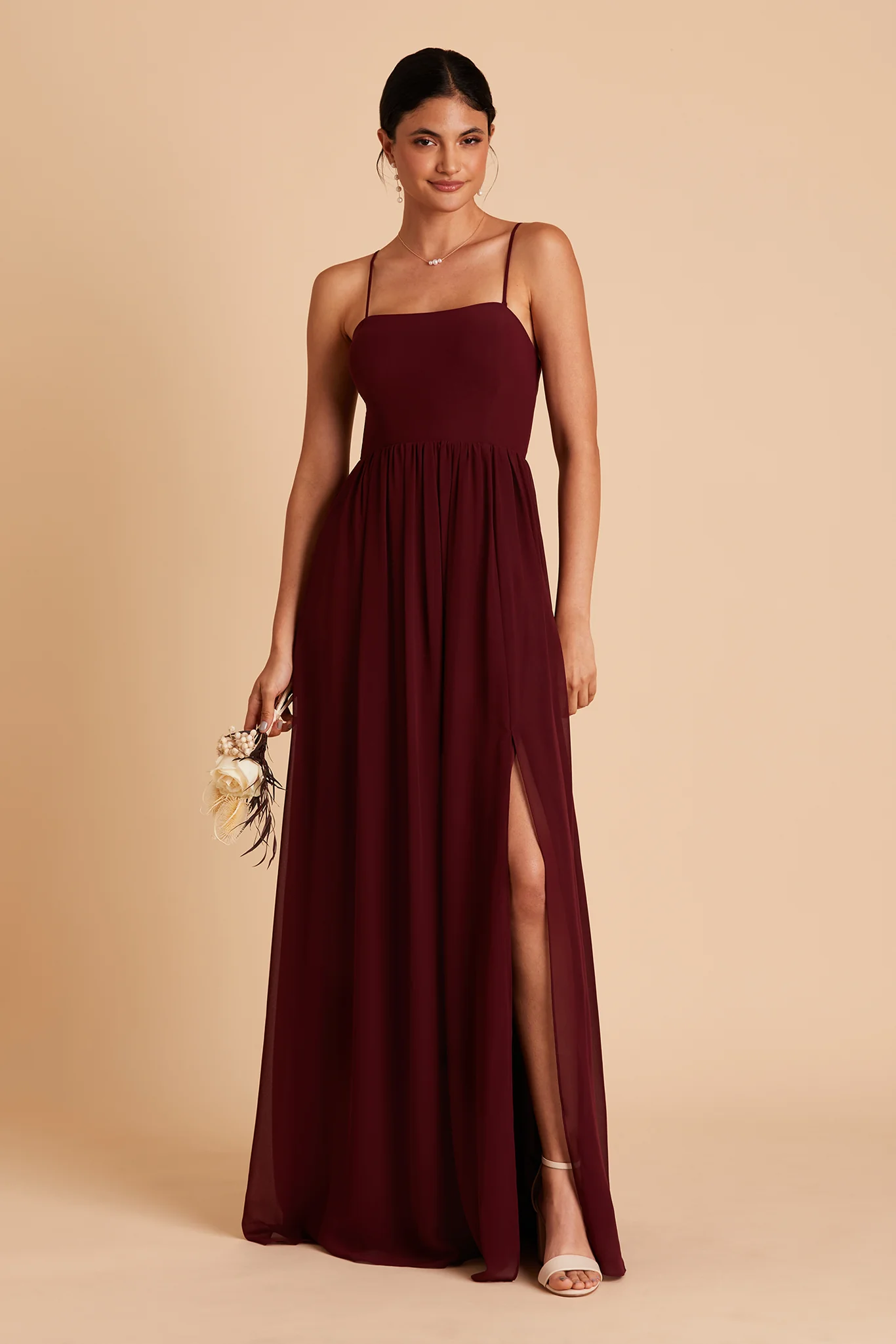August Chiffon Dress - Cabernet - Image 4