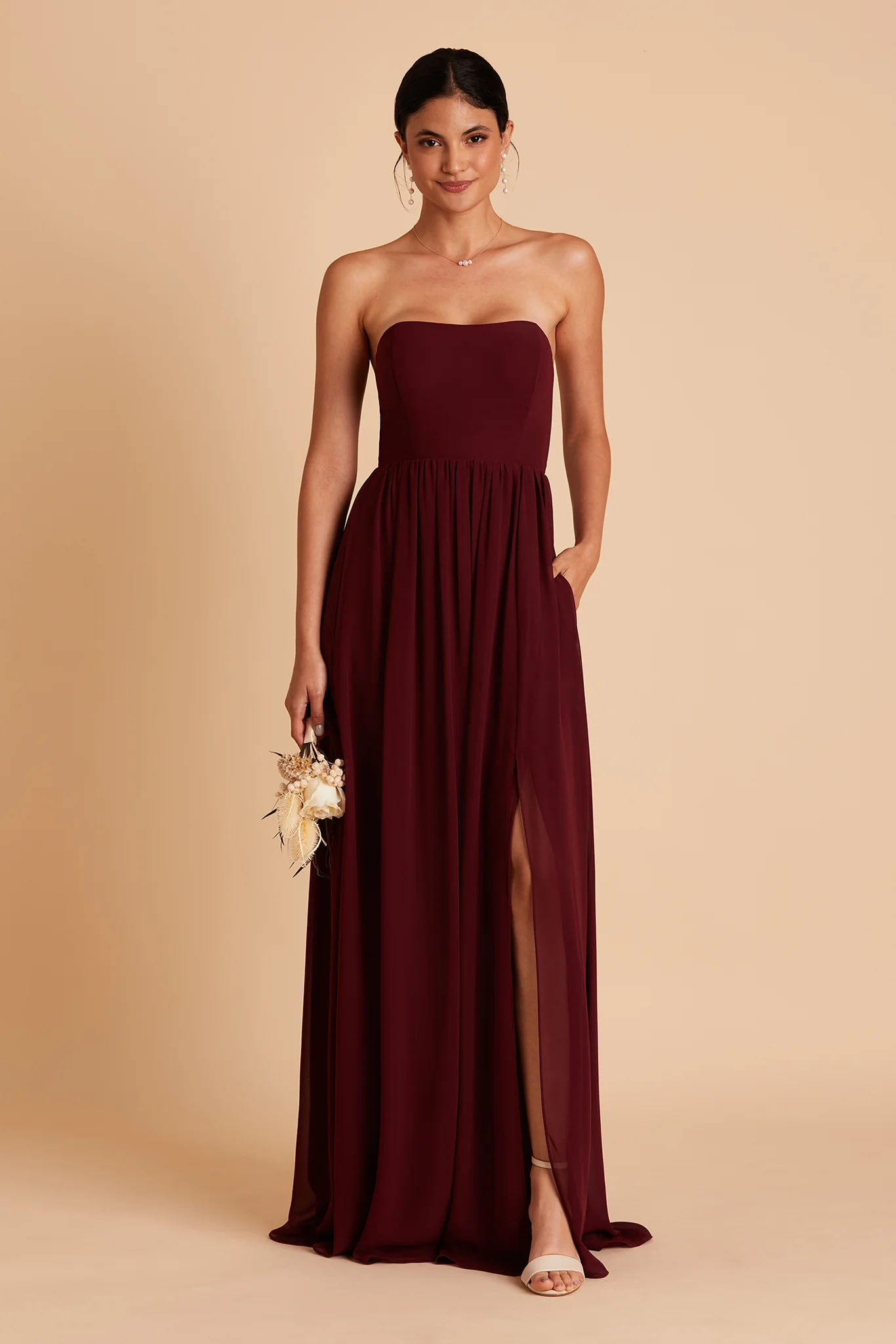 August Chiffon Dress - Cabernet - Image 5
