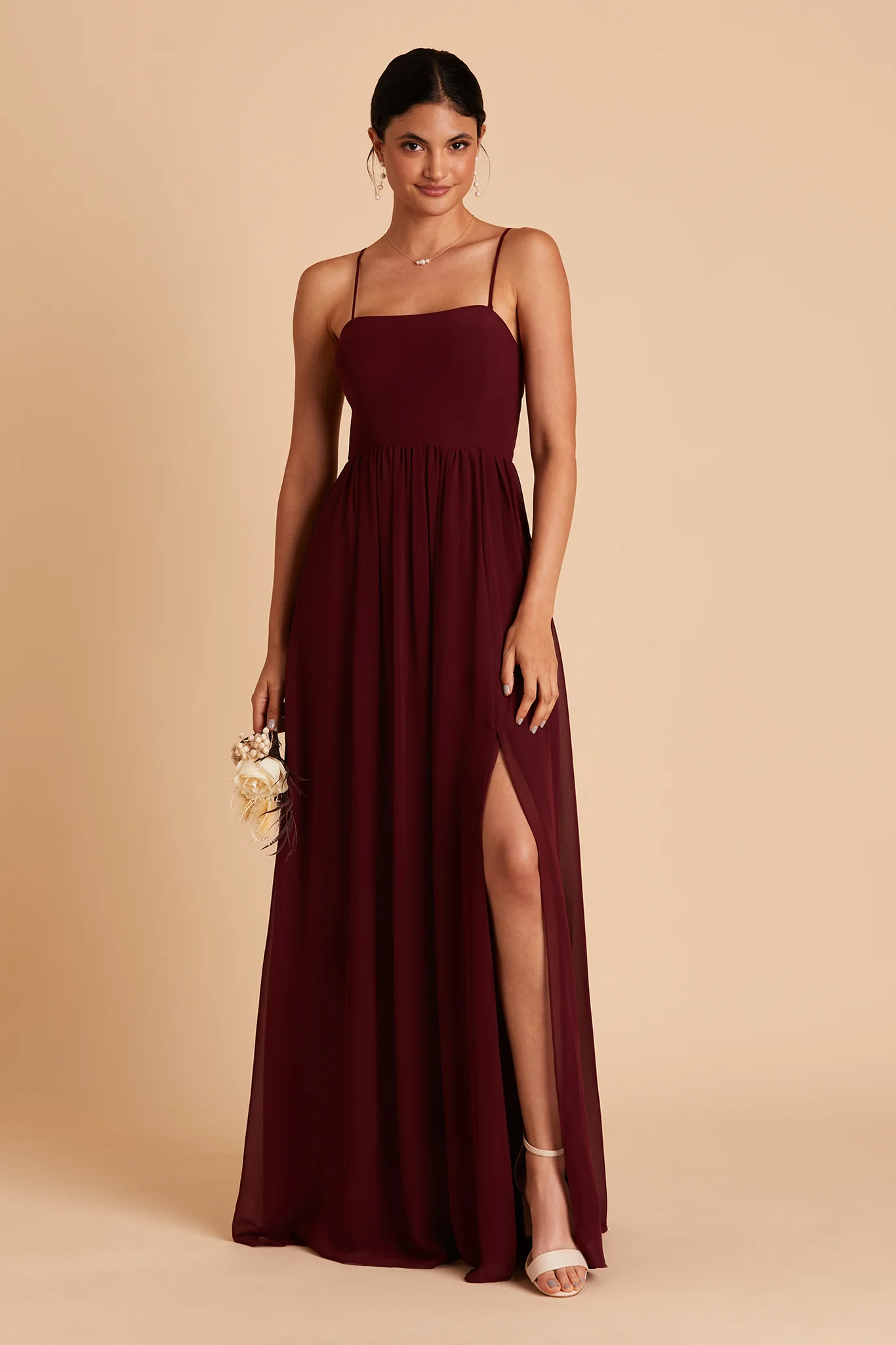 August Chiffon Dress - Cabernet - Image 6