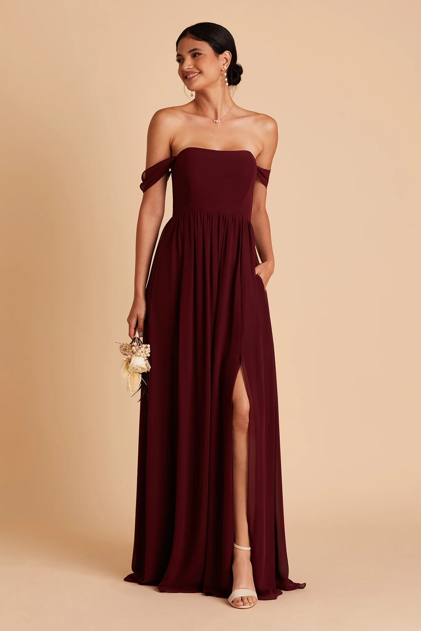 August Chiffon Dress - Cabernet - Image 7