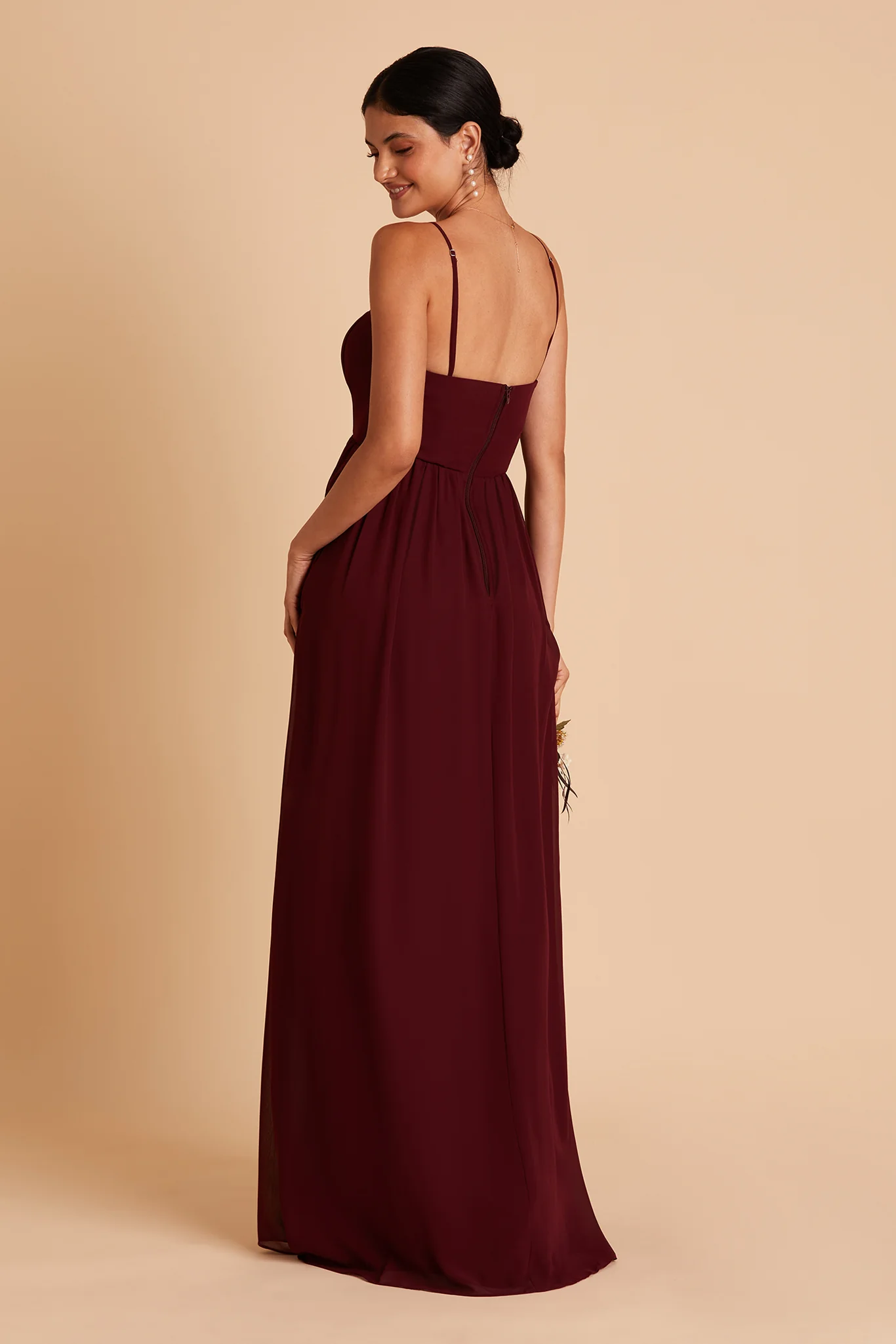 August Chiffon Dress - Cabernet - Image 8