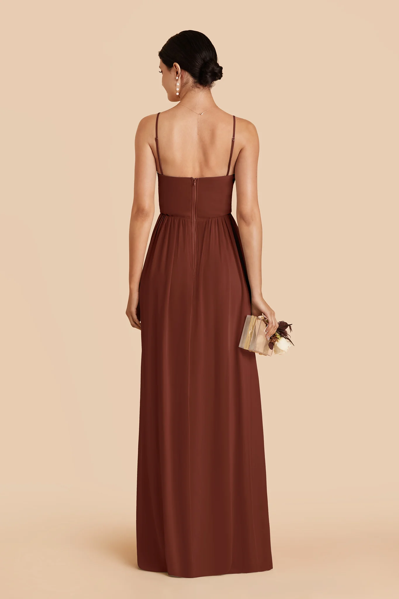 August Chiffon Dress - Cognac - Image 4