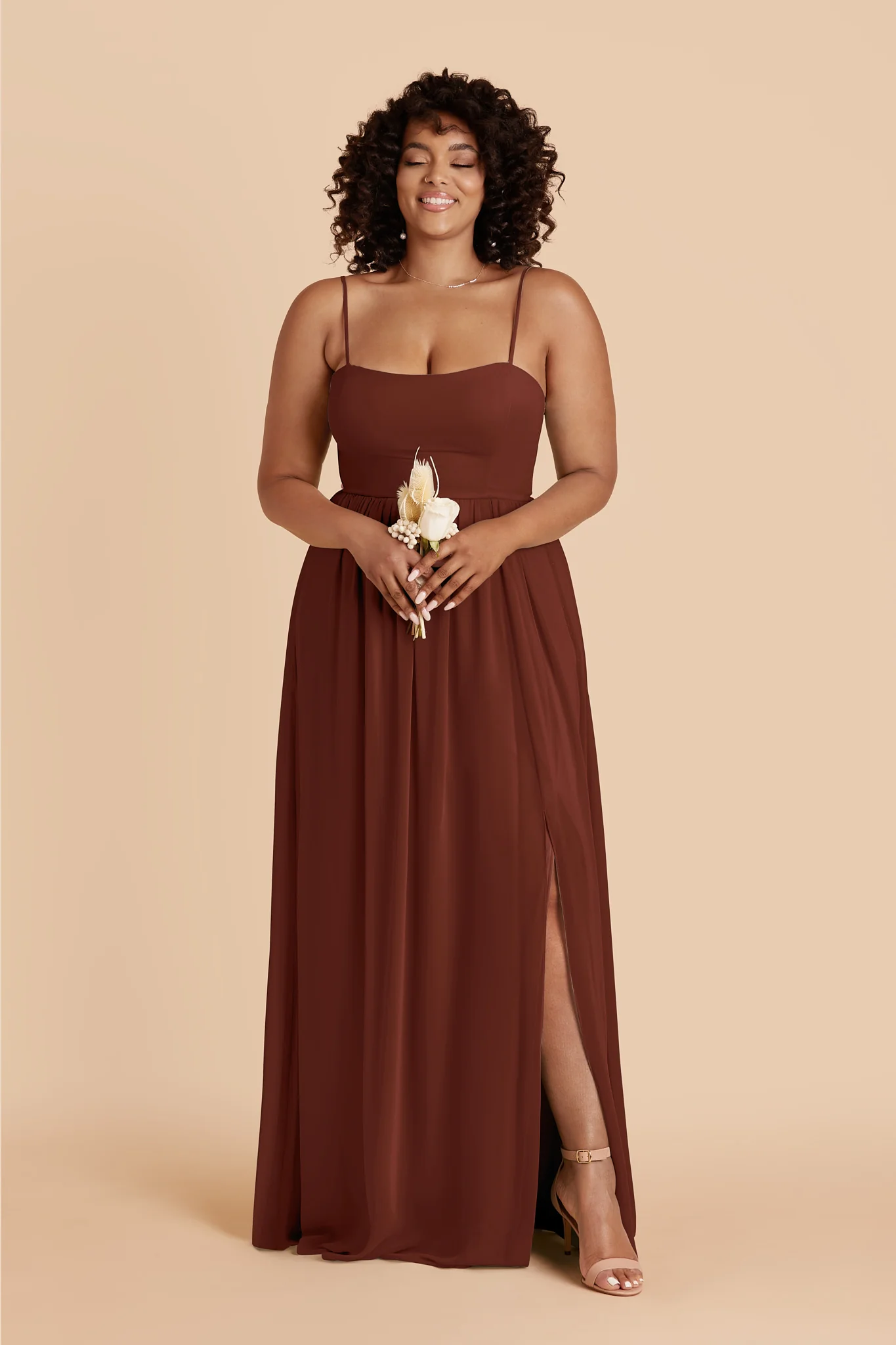 August Chiffon Dress - Cognac - Image 5