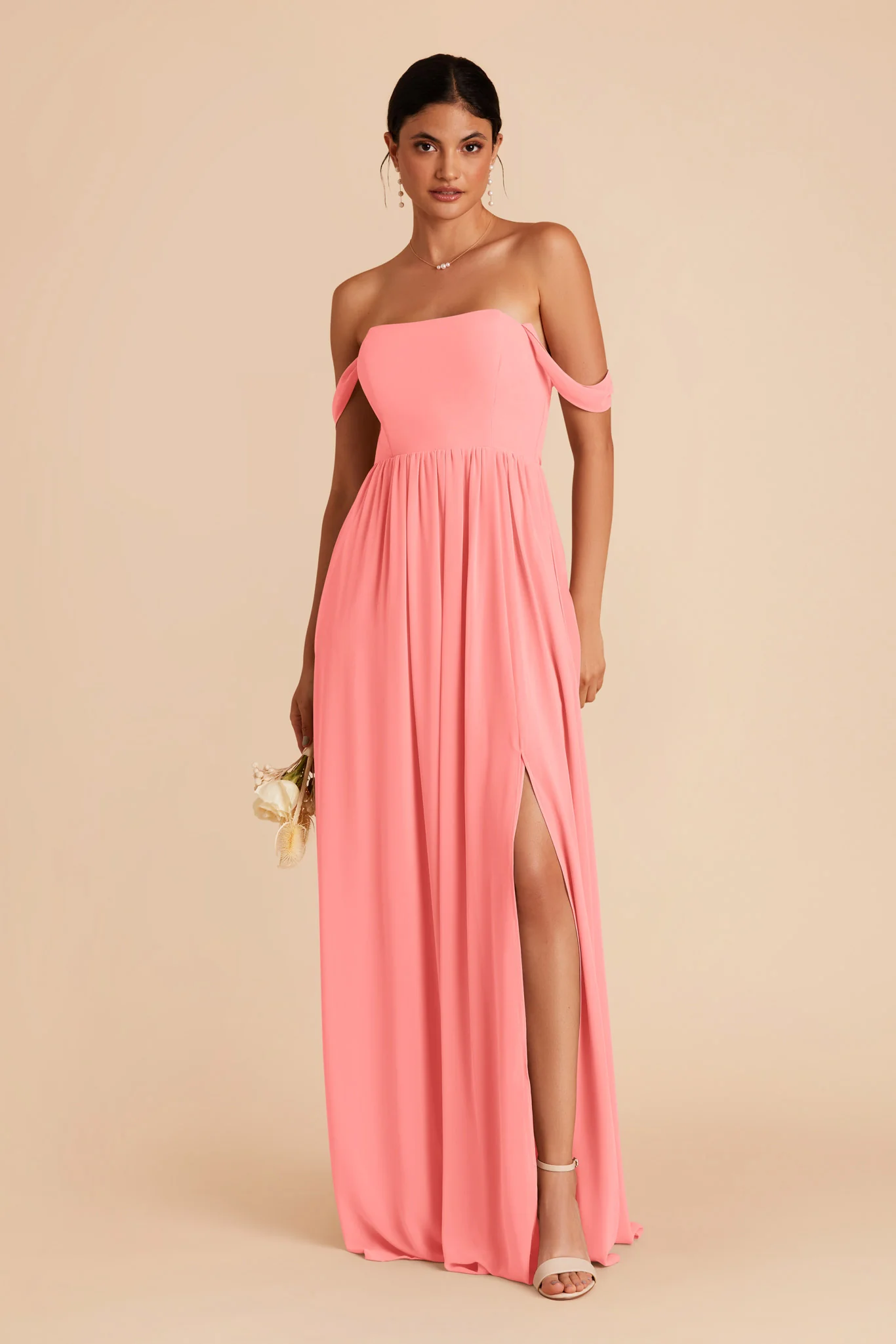 August Chiffon Dress - Coral Pink - Image 4