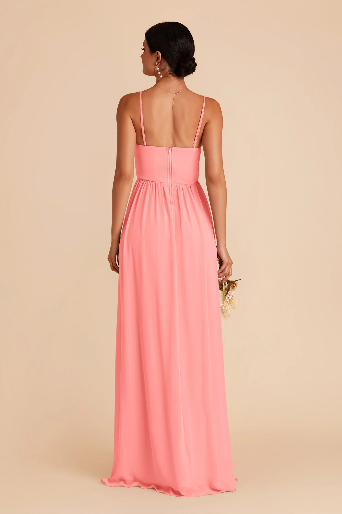 August Chiffon Dress - Coral Pink - Image 5