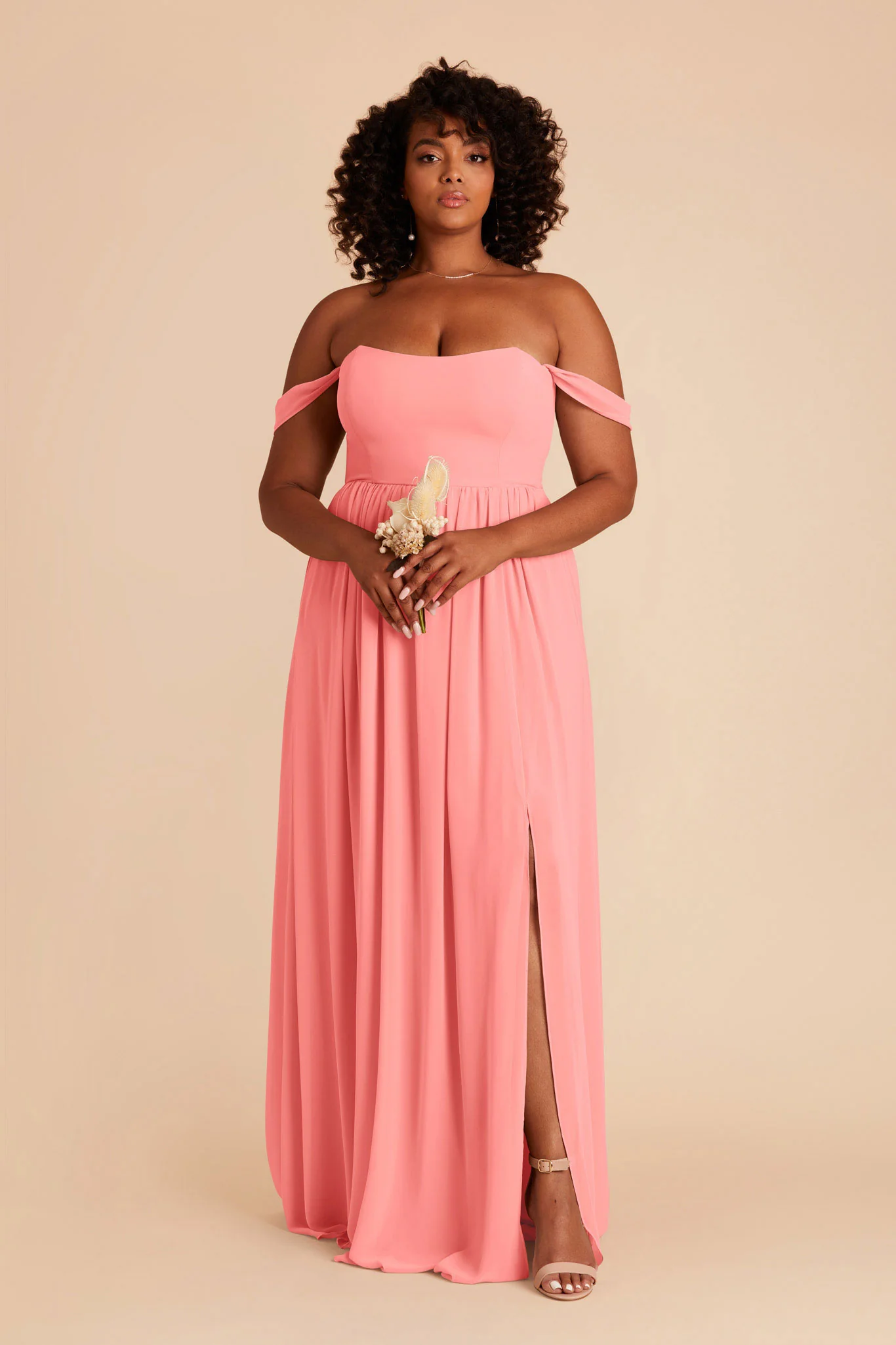 August Chiffon Dress - Coral Pink - Image 6