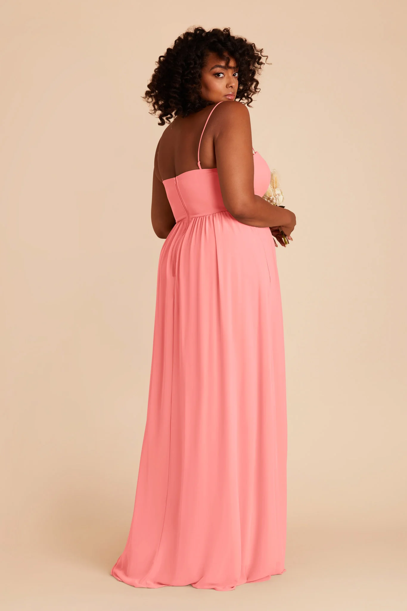 August Chiffon Dress - Coral Pink - Image 7