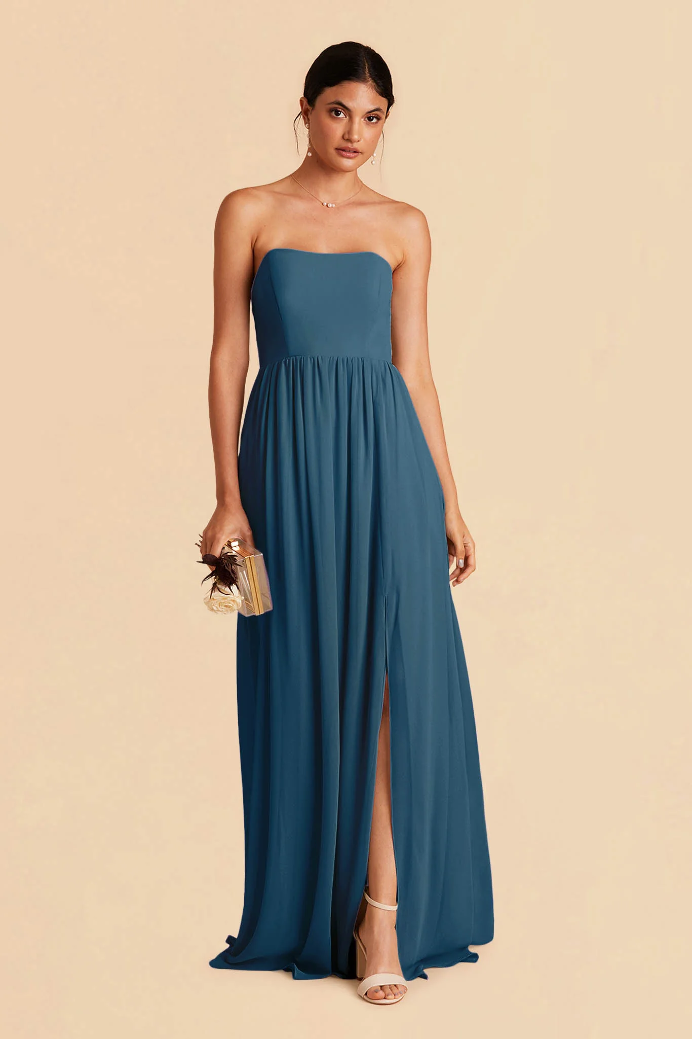 August Chiffon Dress - Dark Teal - Image 3