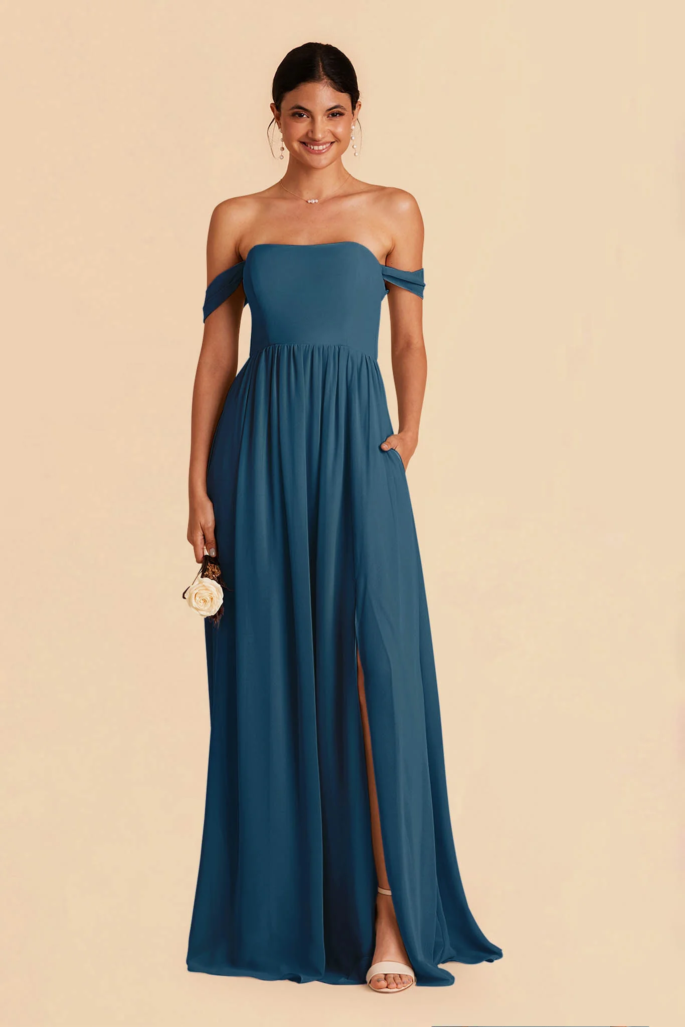 August Chiffon Dress - Dark Teal - Image 4