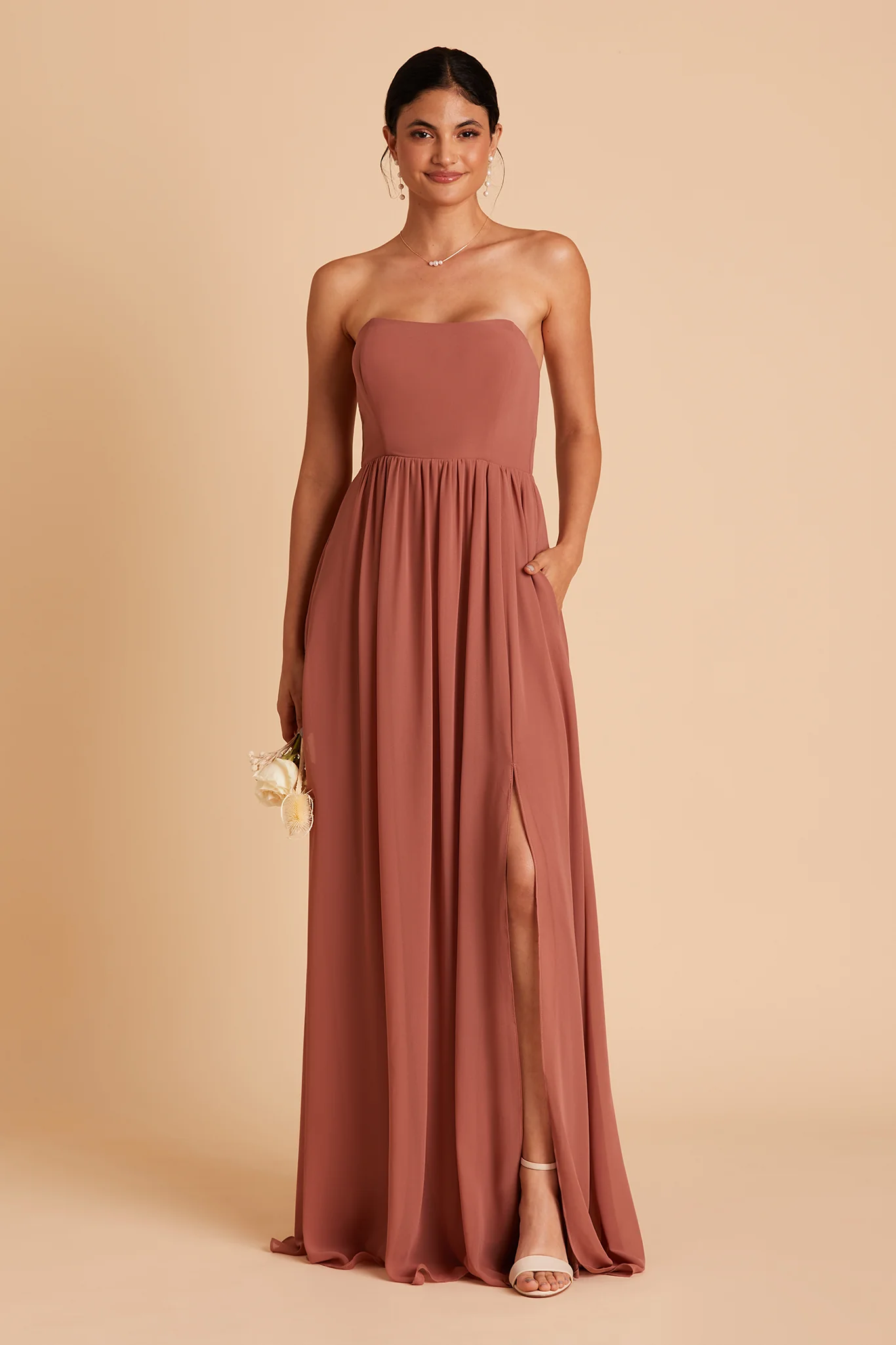 August Chiffon Dress - Desert Rose - Image 5
