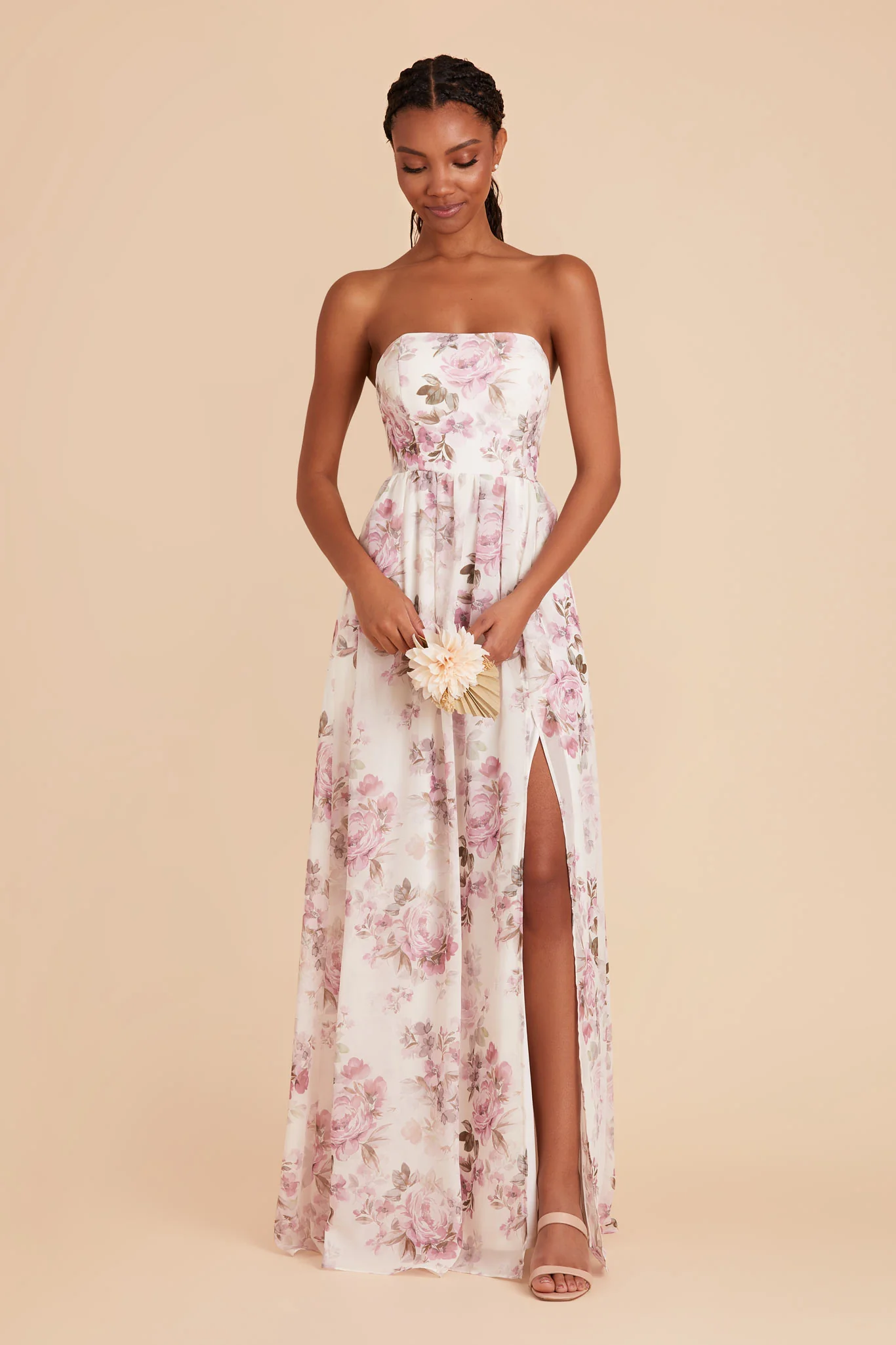 August Chiffon Dress - Dusty Pink Peonies - Image 5
