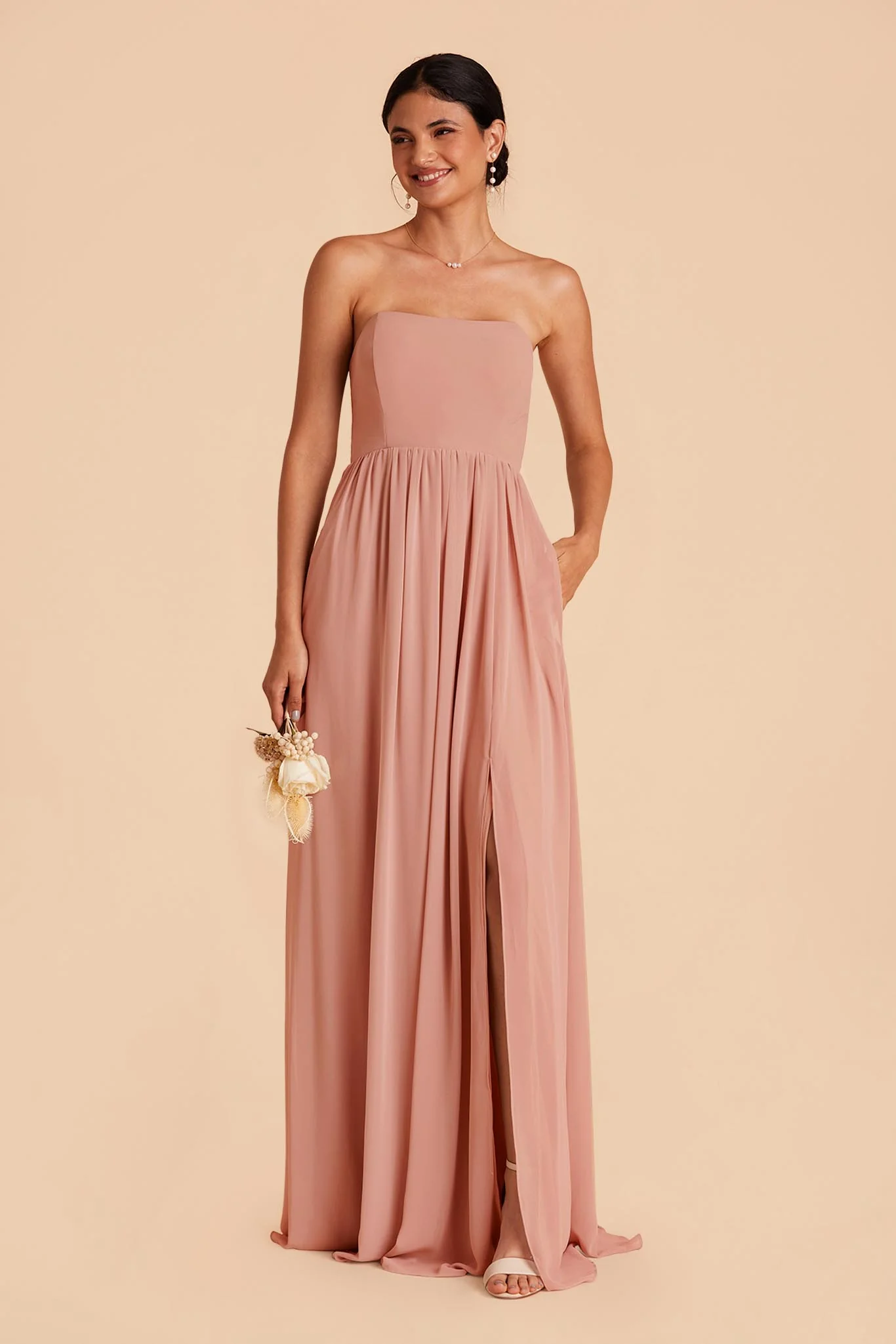 August Chiffon Dress - Dusty Rose - Image 3