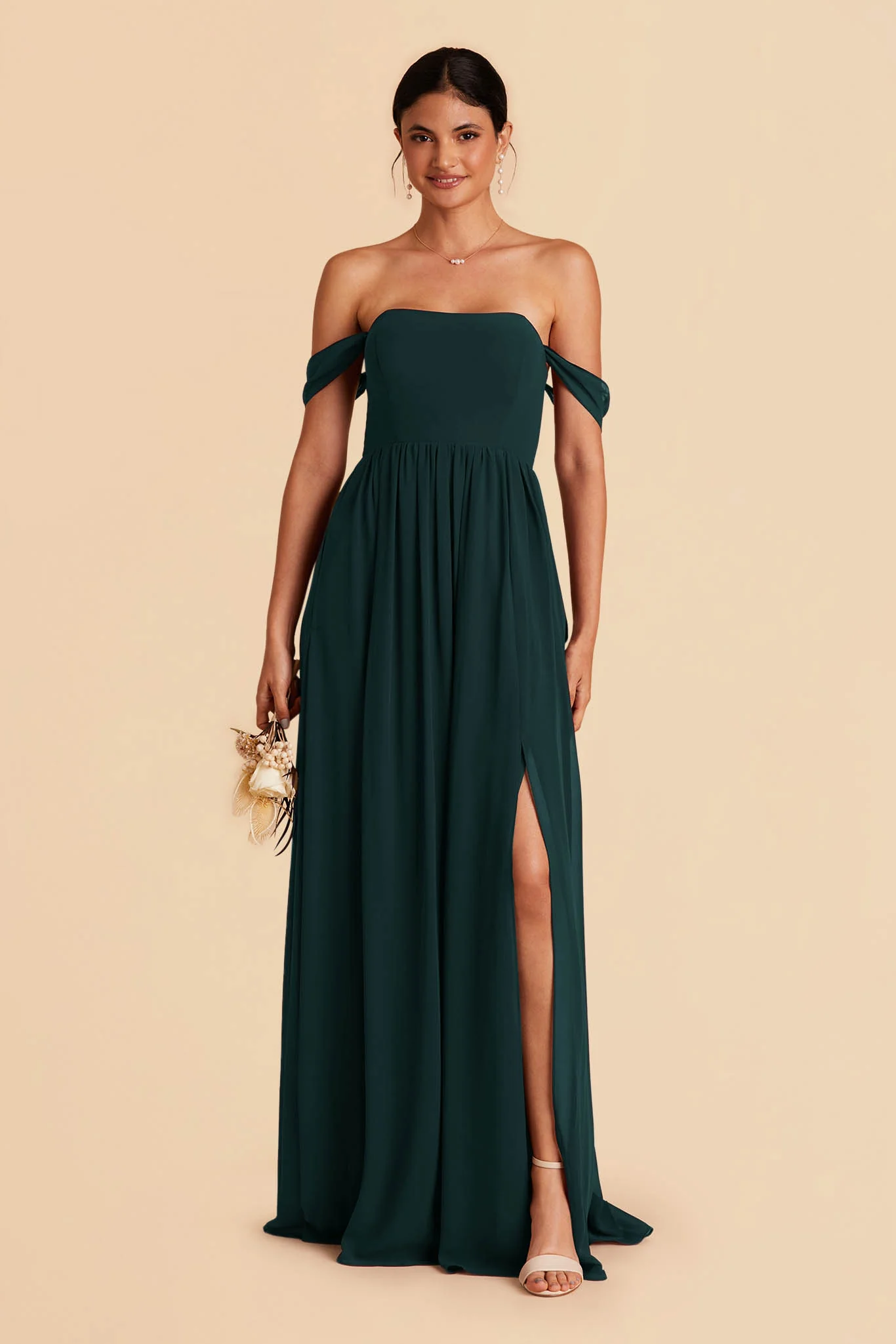 August Chiffon Dress - Emerald