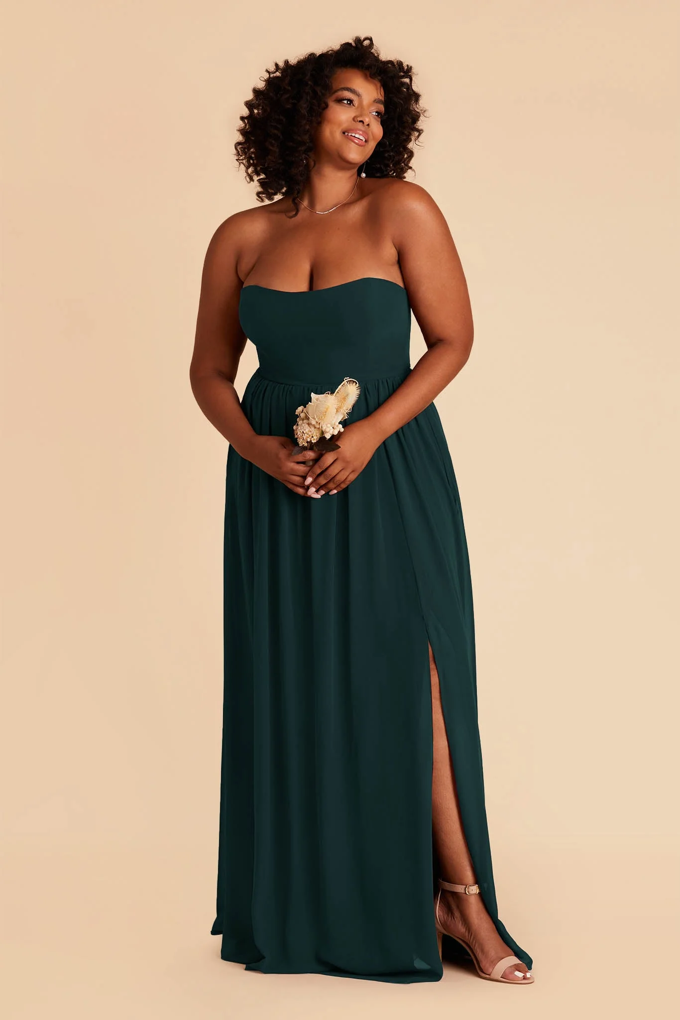 August Chiffon Dress - Emerald - Image 2
