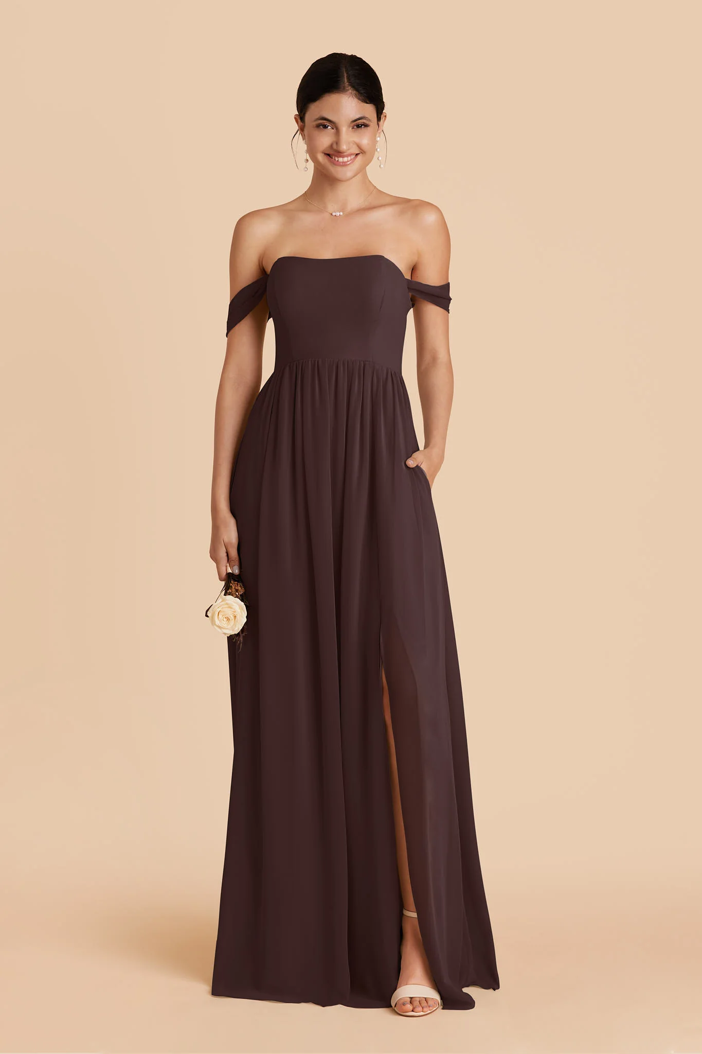 August Chiffon Dress - Espresso - Image 3