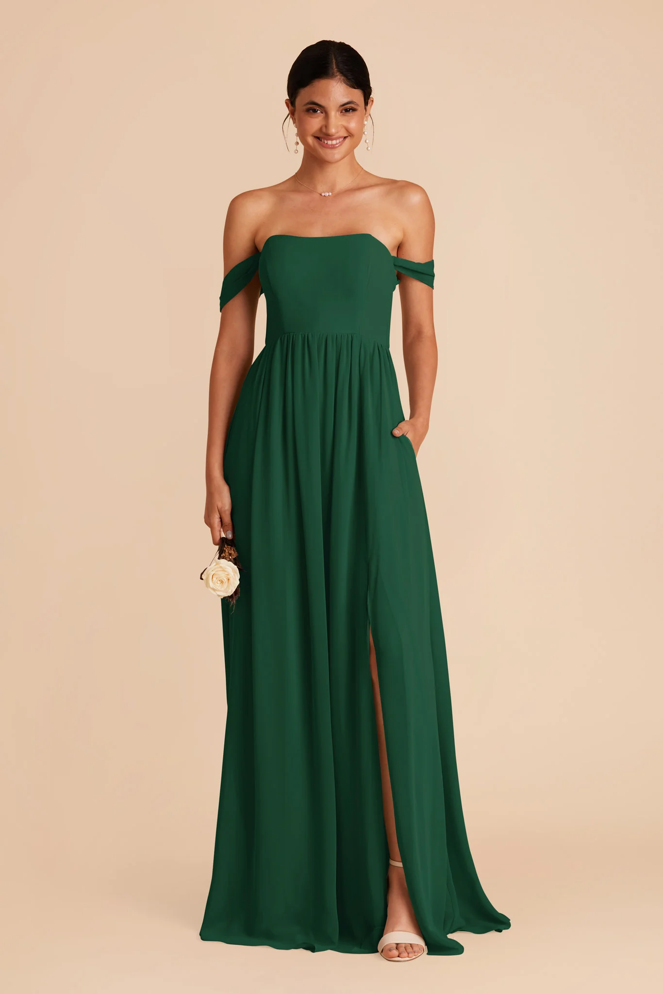 August Chiffon Dress - Forest Green