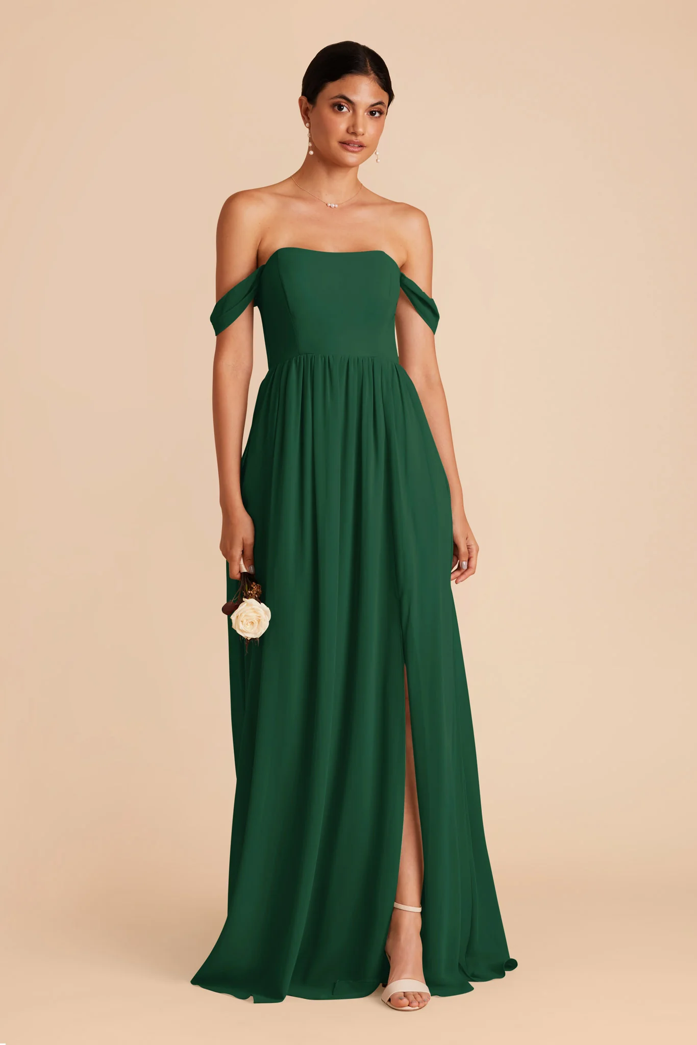 August Chiffon Dress - Forest Green - Image 4