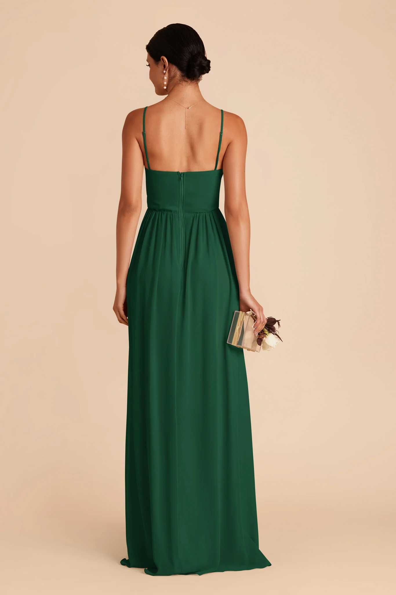 August Chiffon Dress - Forest Green - Image 5