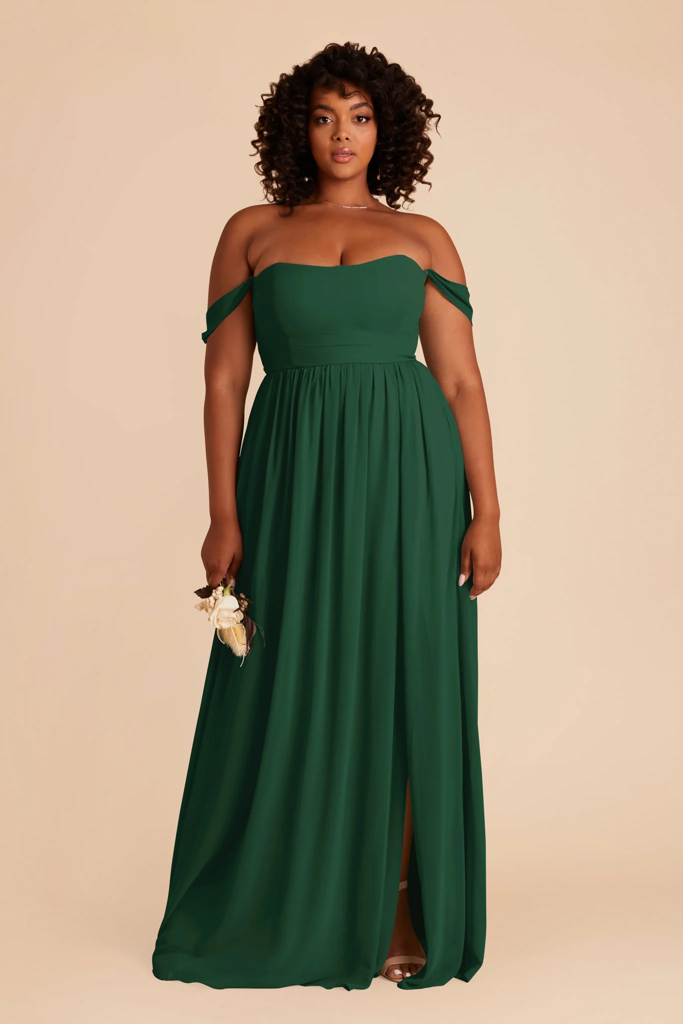 August Chiffon Dress - Forest Green - Image 6