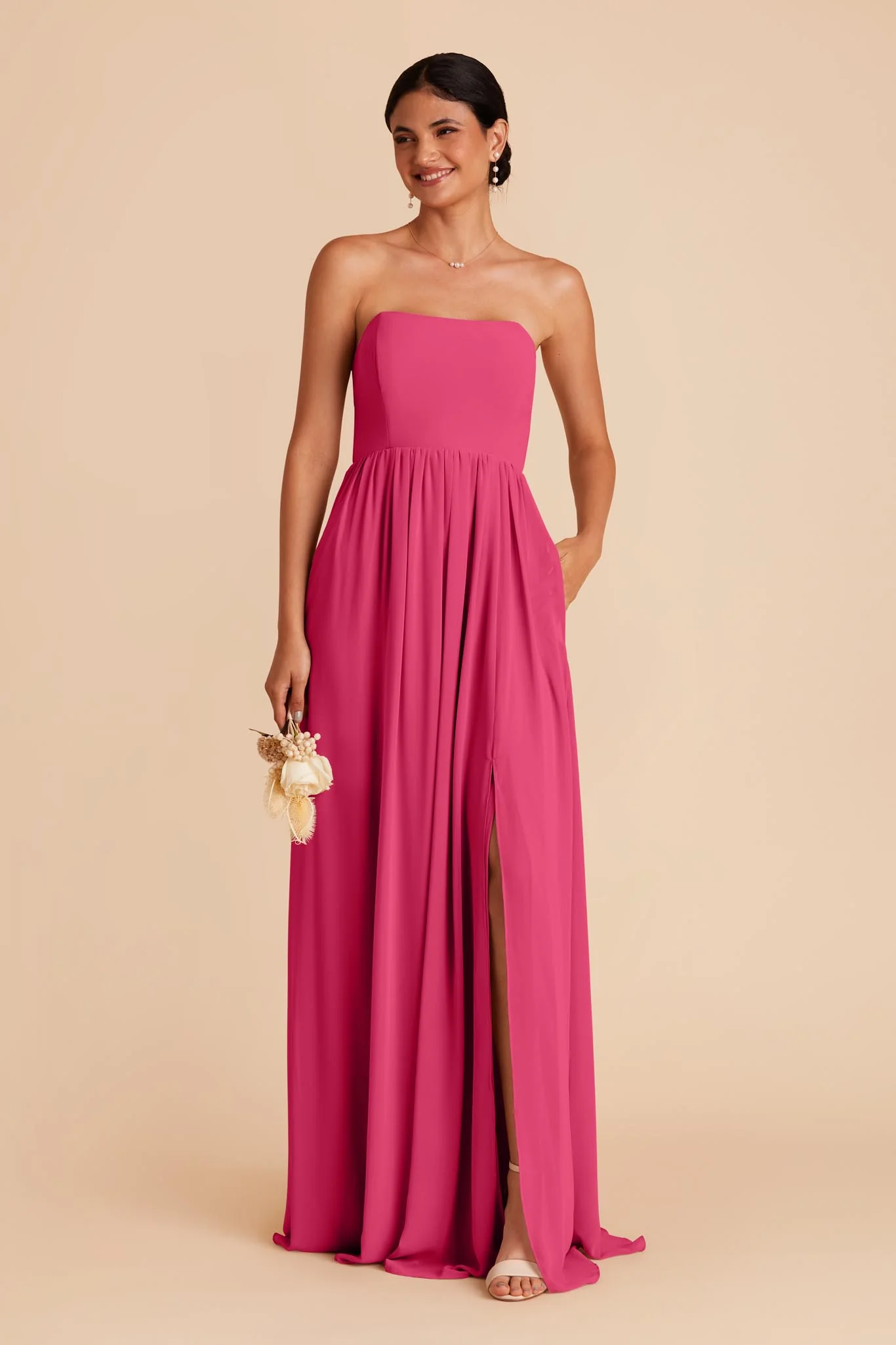 August Chiffon Dress - Fuchsia - Image 3
