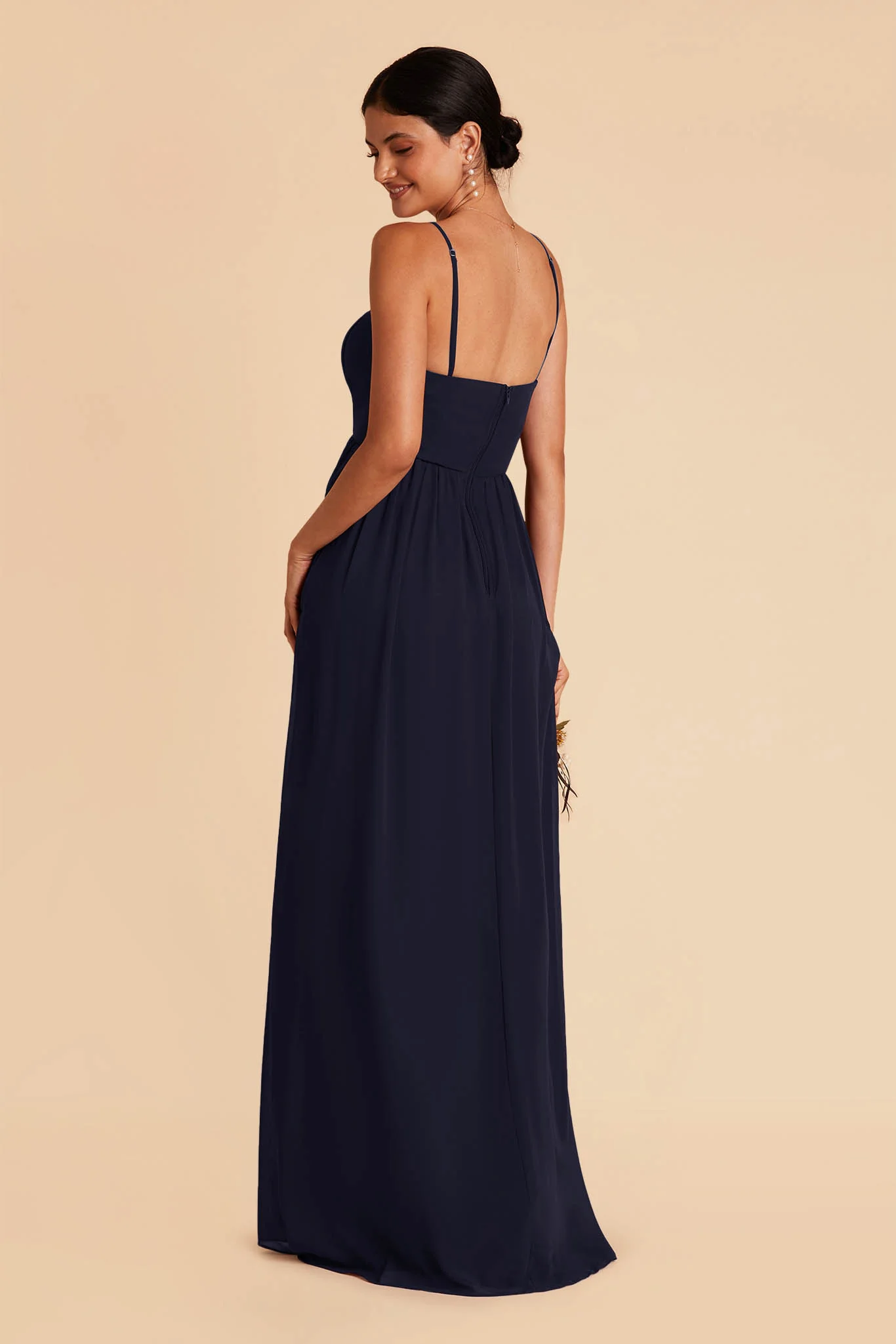 August Chiffon Dress - Navy - Image 5