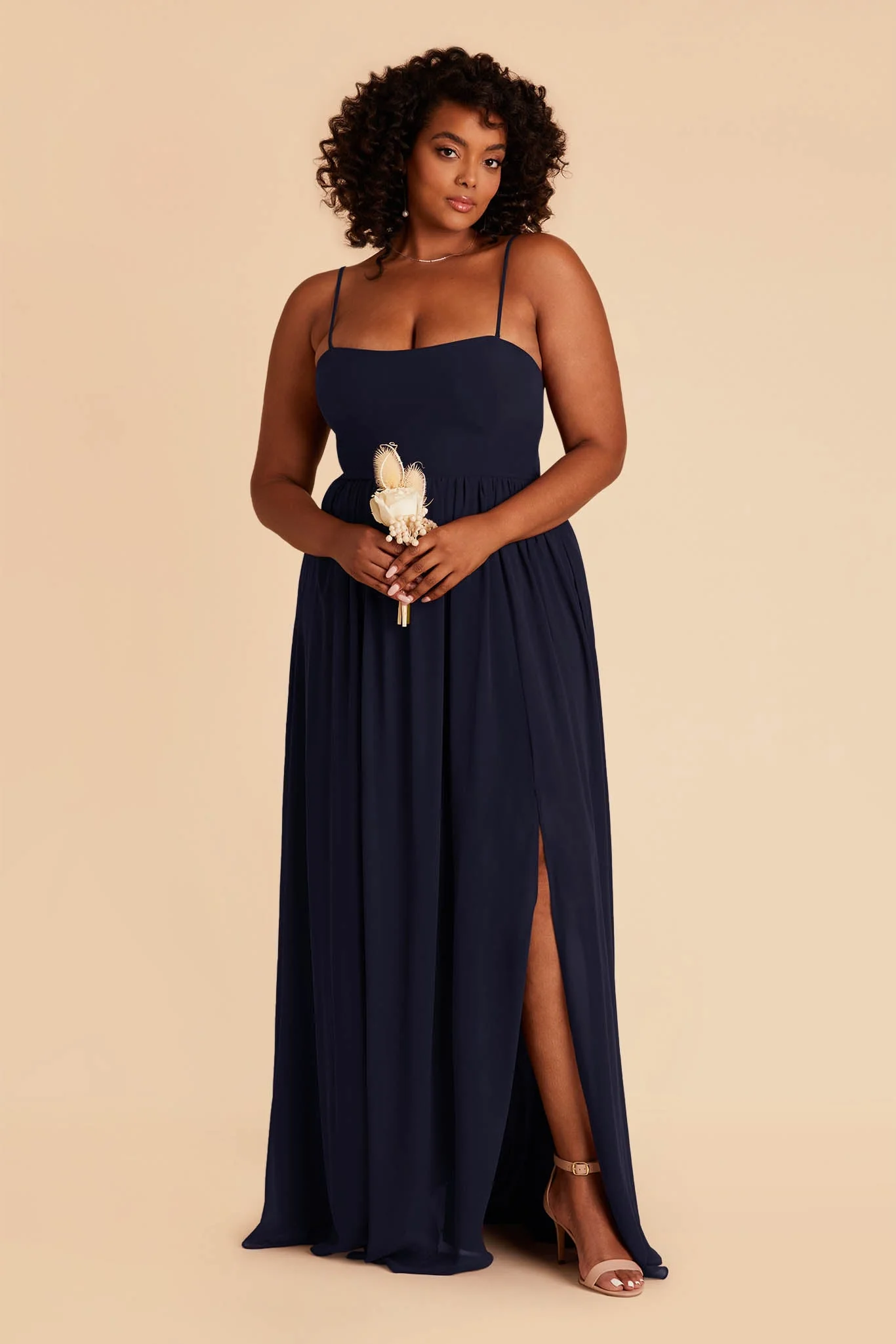 August Chiffon Dress - Navy - Image 6