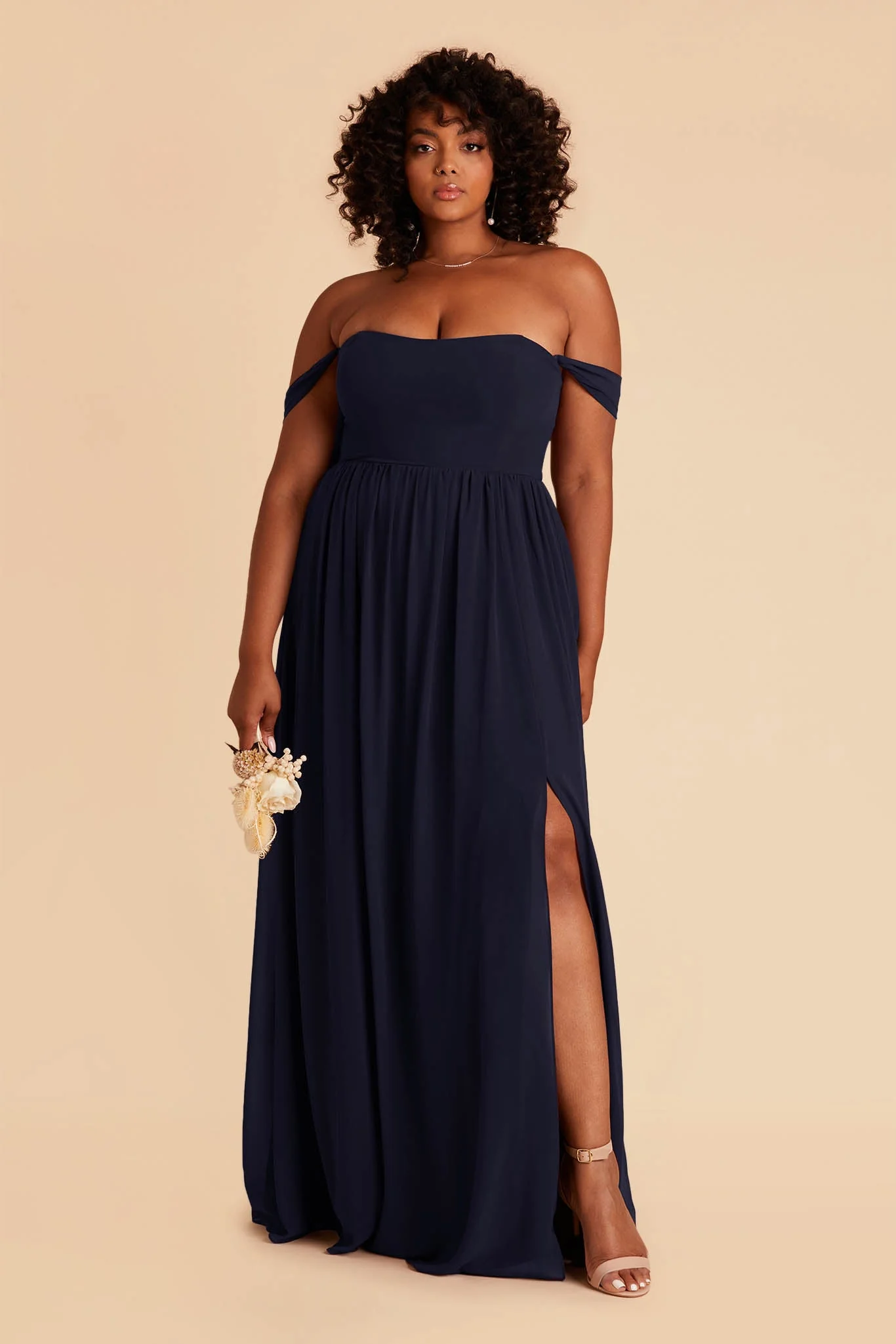 August Chiffon Dress - Navy - Image 7