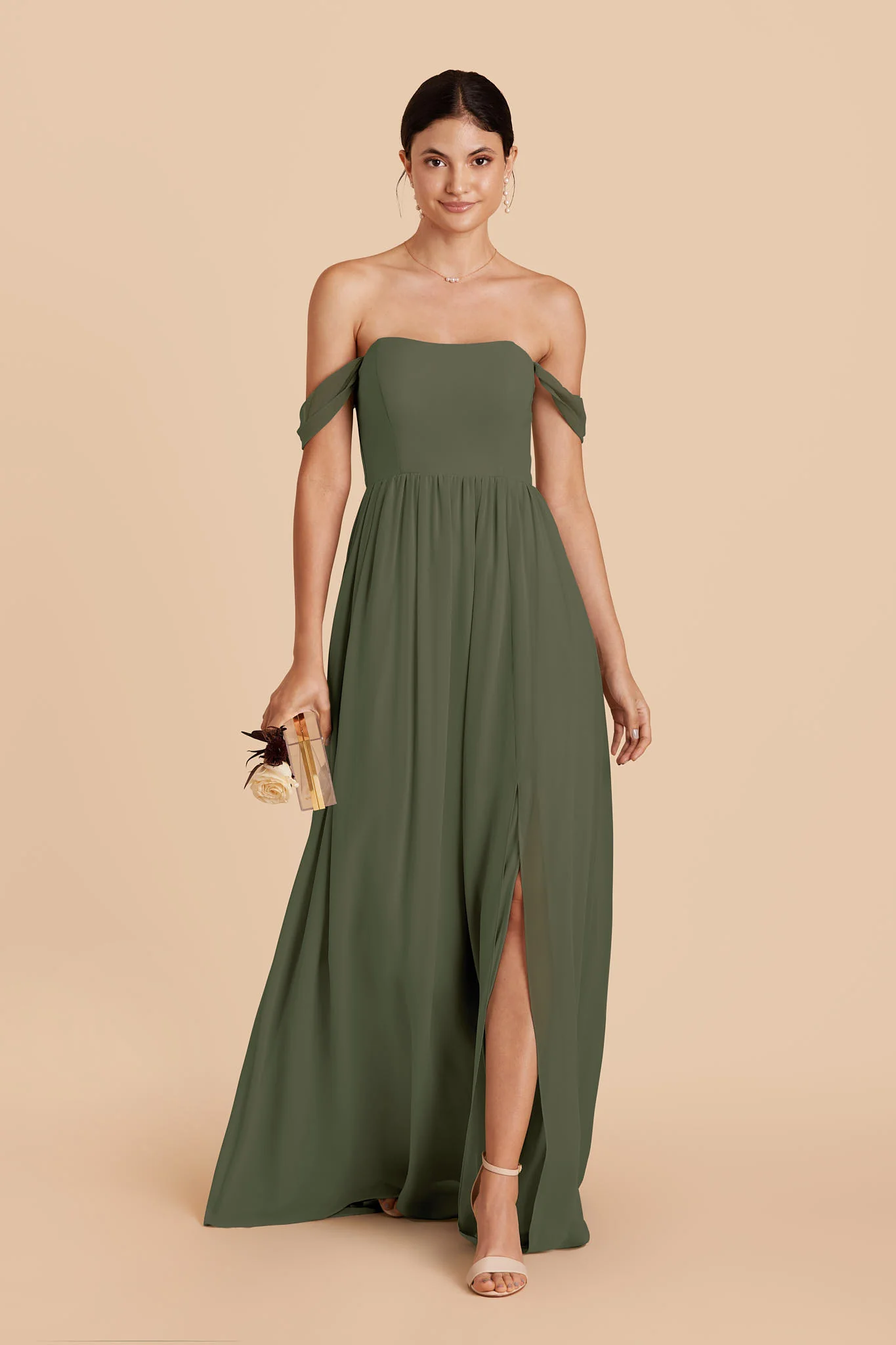 August Chiffon Dress - Olive