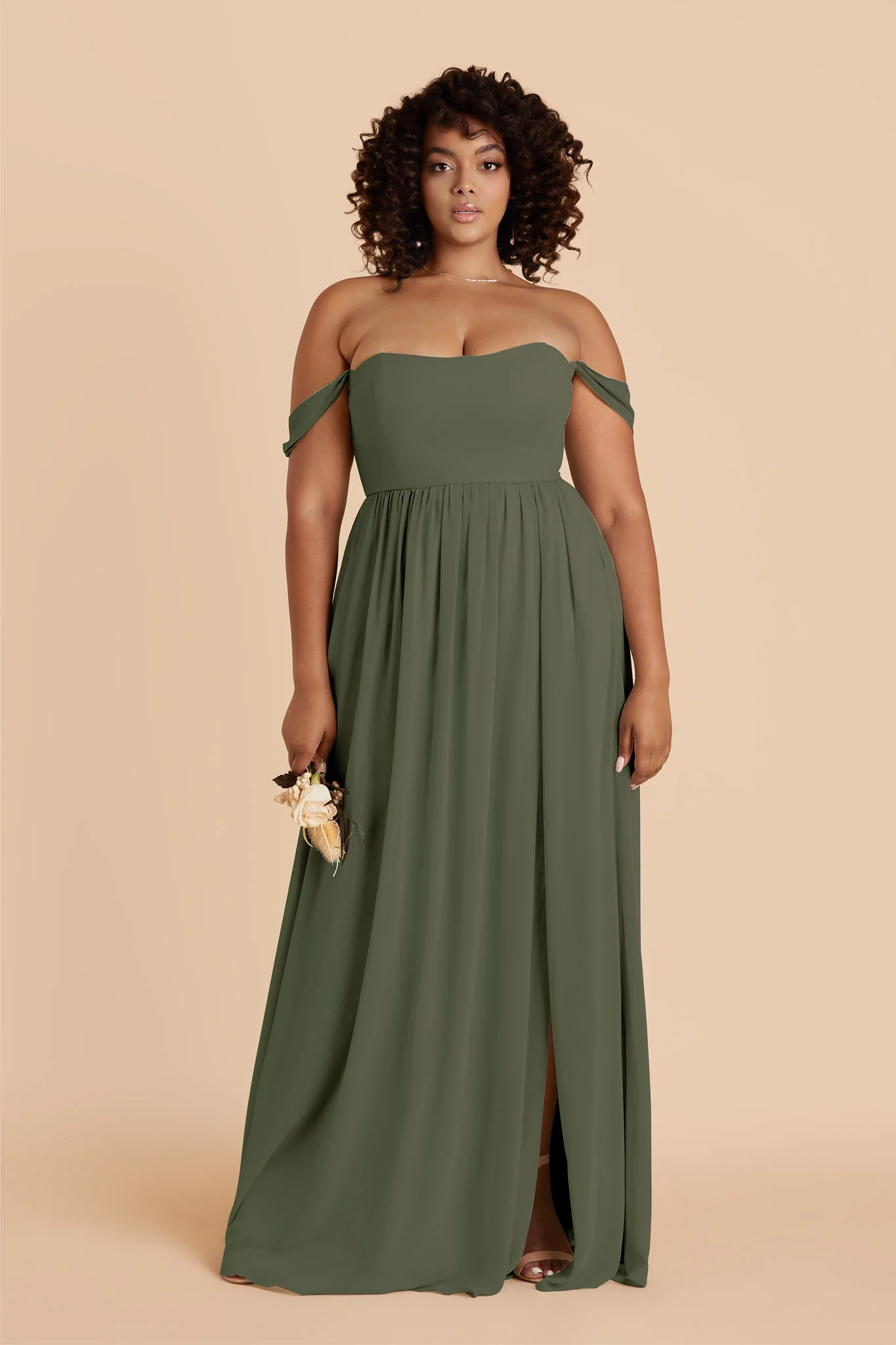 August Chiffon Dress - Olive - Image 2