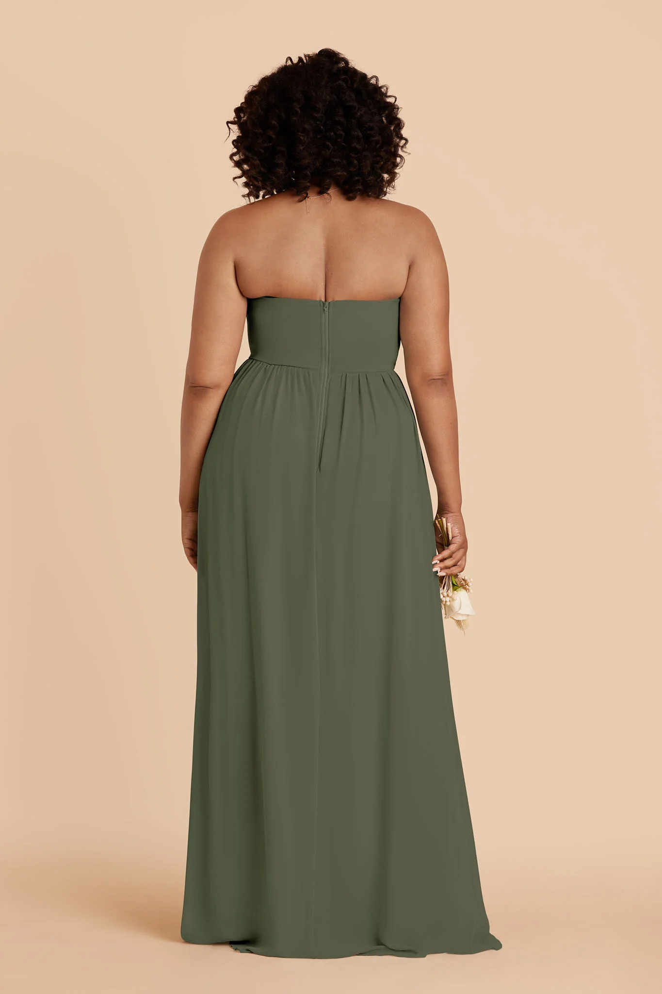 August Chiffon Dress - Olive - Image 3