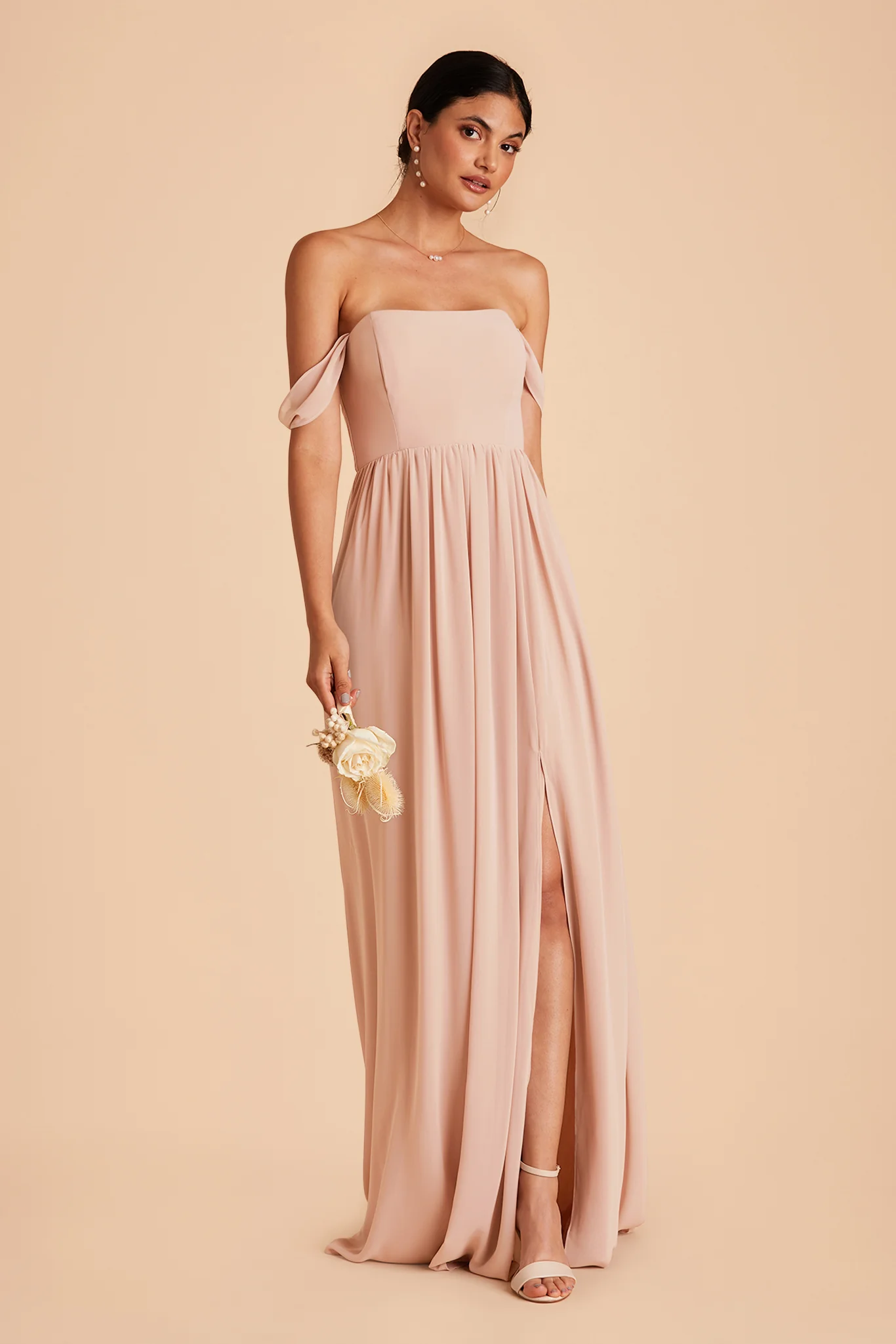 August Chiffon Dress - Pale Blush - Image 6