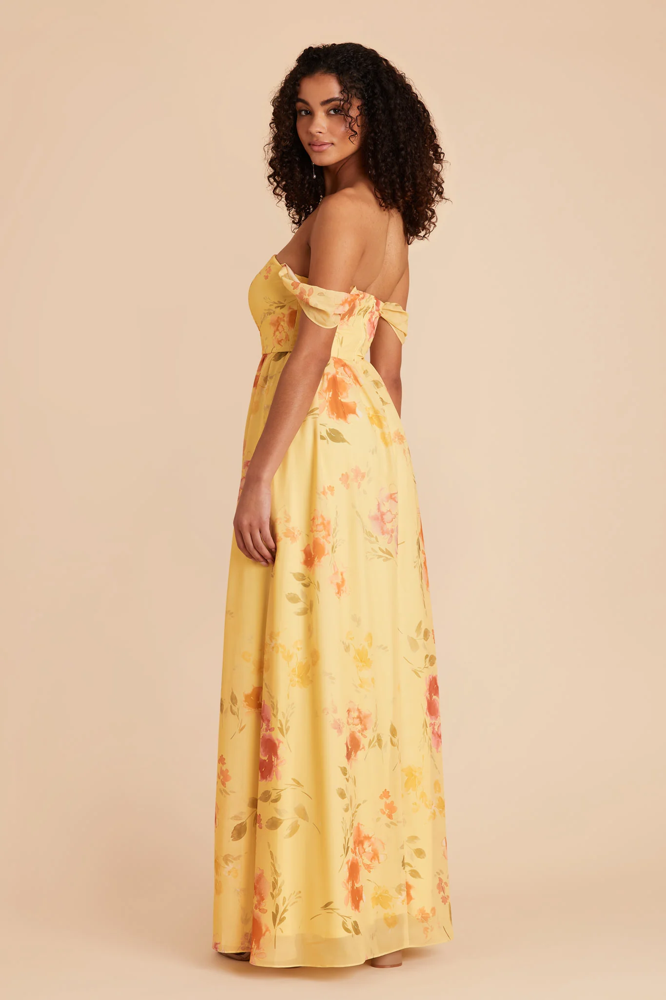 August Chiffon Dress - Pale Yellow Rococo Floral - Image 6