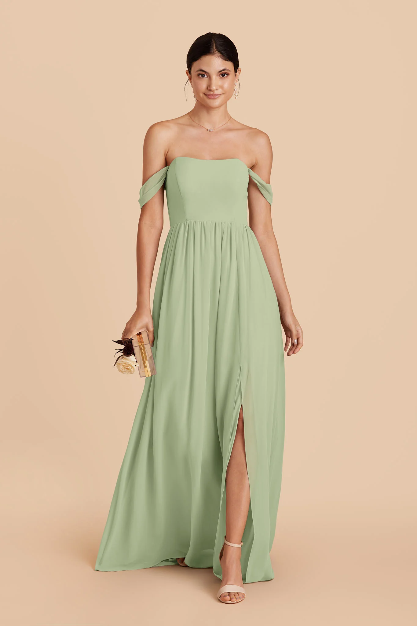 August Chiffon Dress - Pistachio