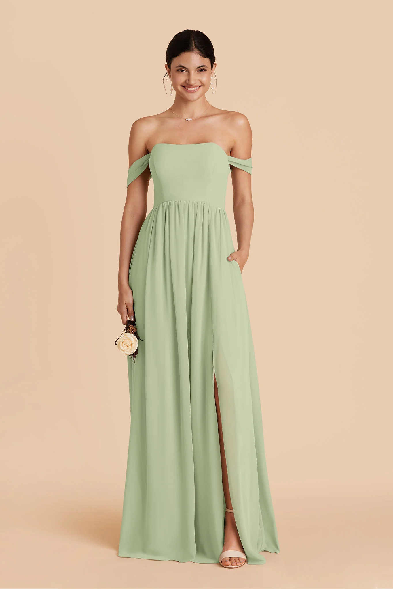 August Chiffon Dress - Pistachio - Image 3